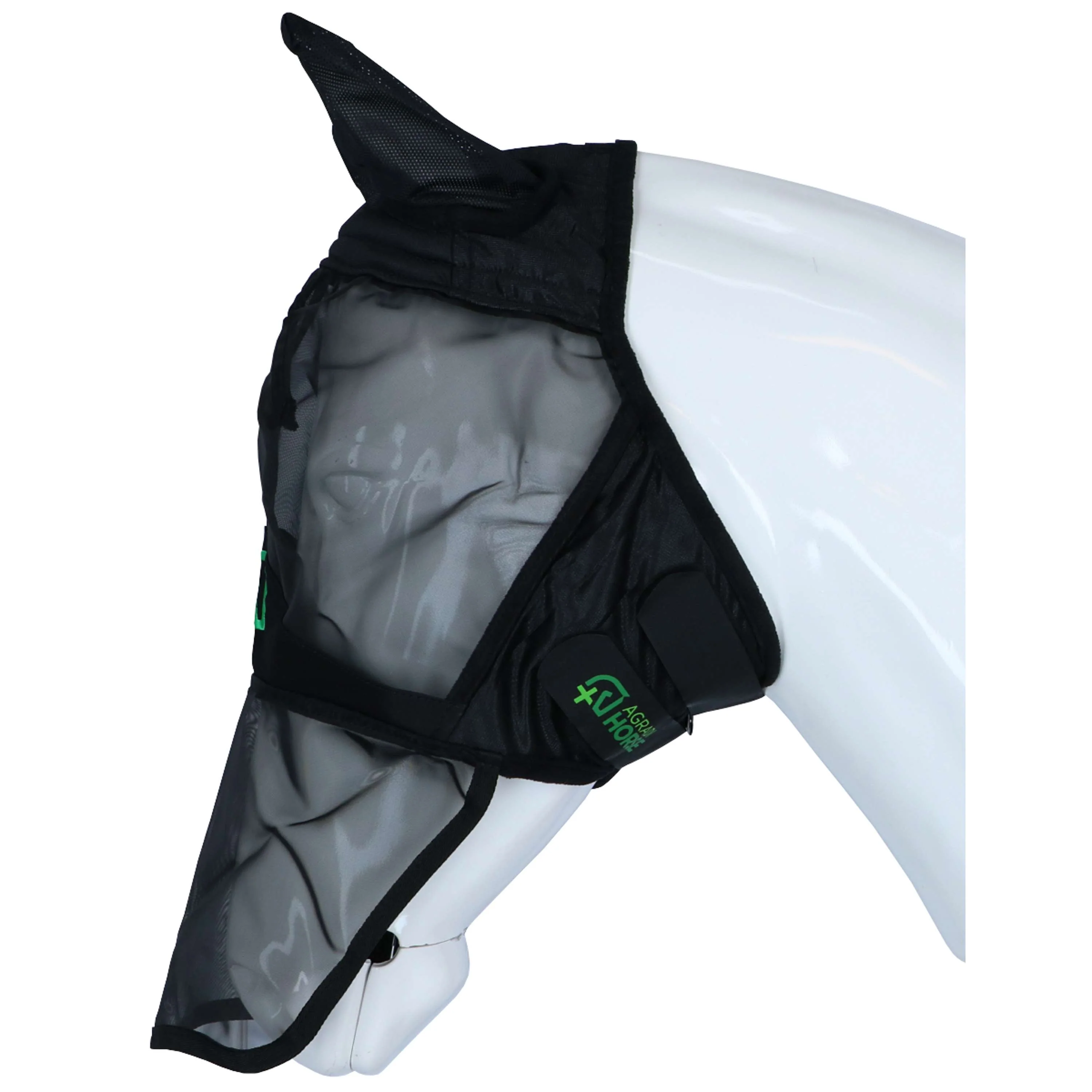 Agradi Horse Fliegenmaske Fine Mesh mit Ohren und Nase Schwarz - Image 3