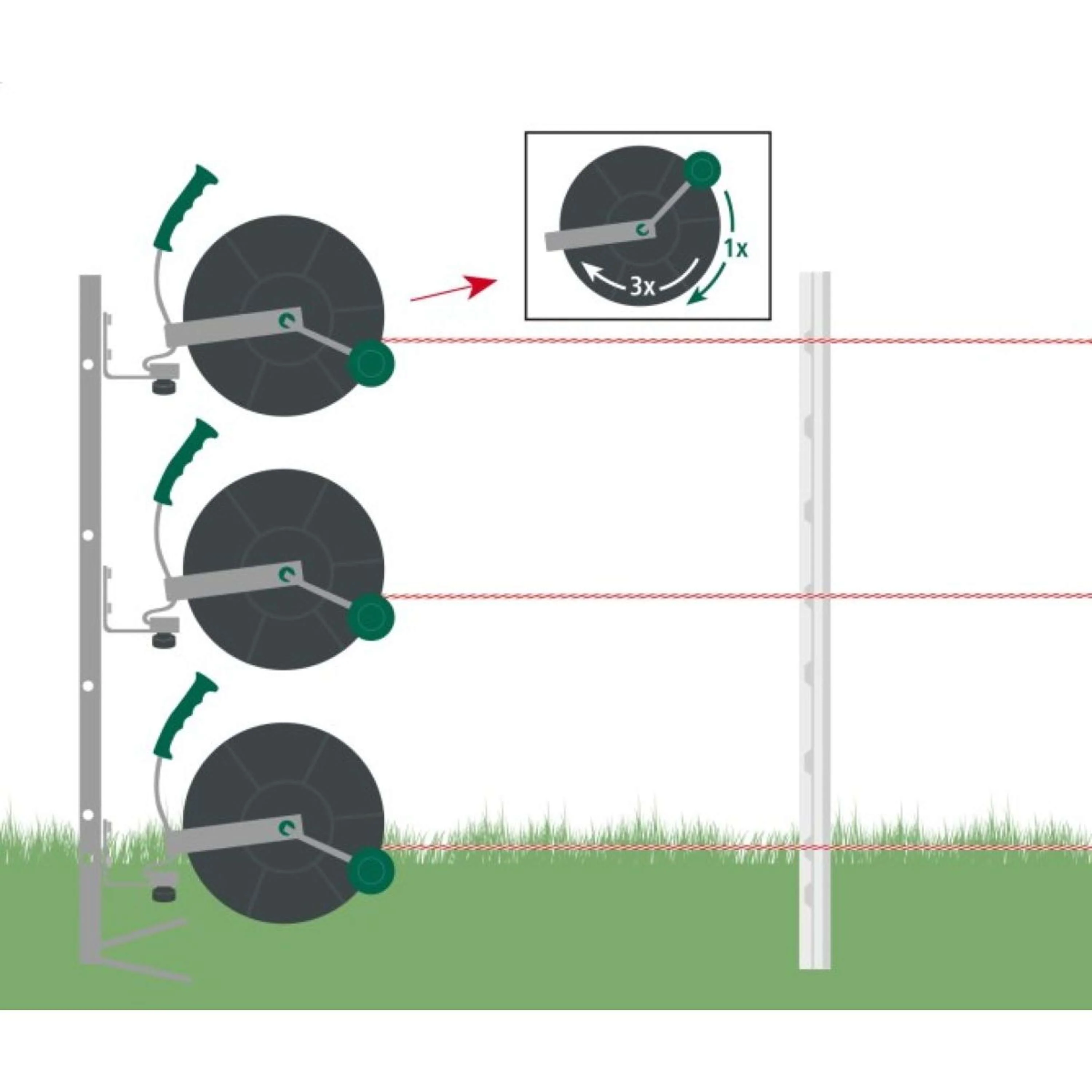 Ako Getriebehaspel 3-fach übersetzt Grau - Image 3