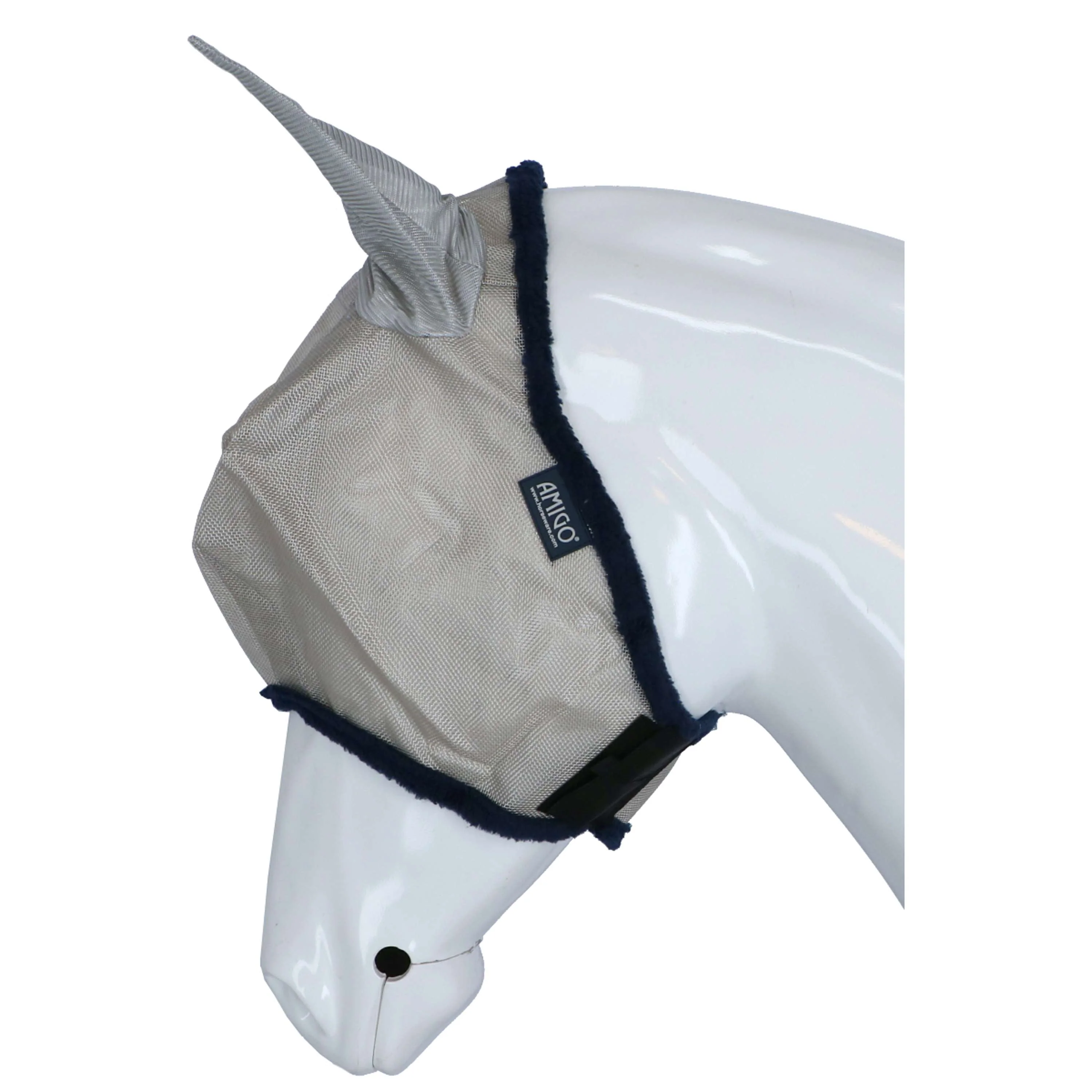 Amigo Fliegenmaske Silber/Navy - Image 4