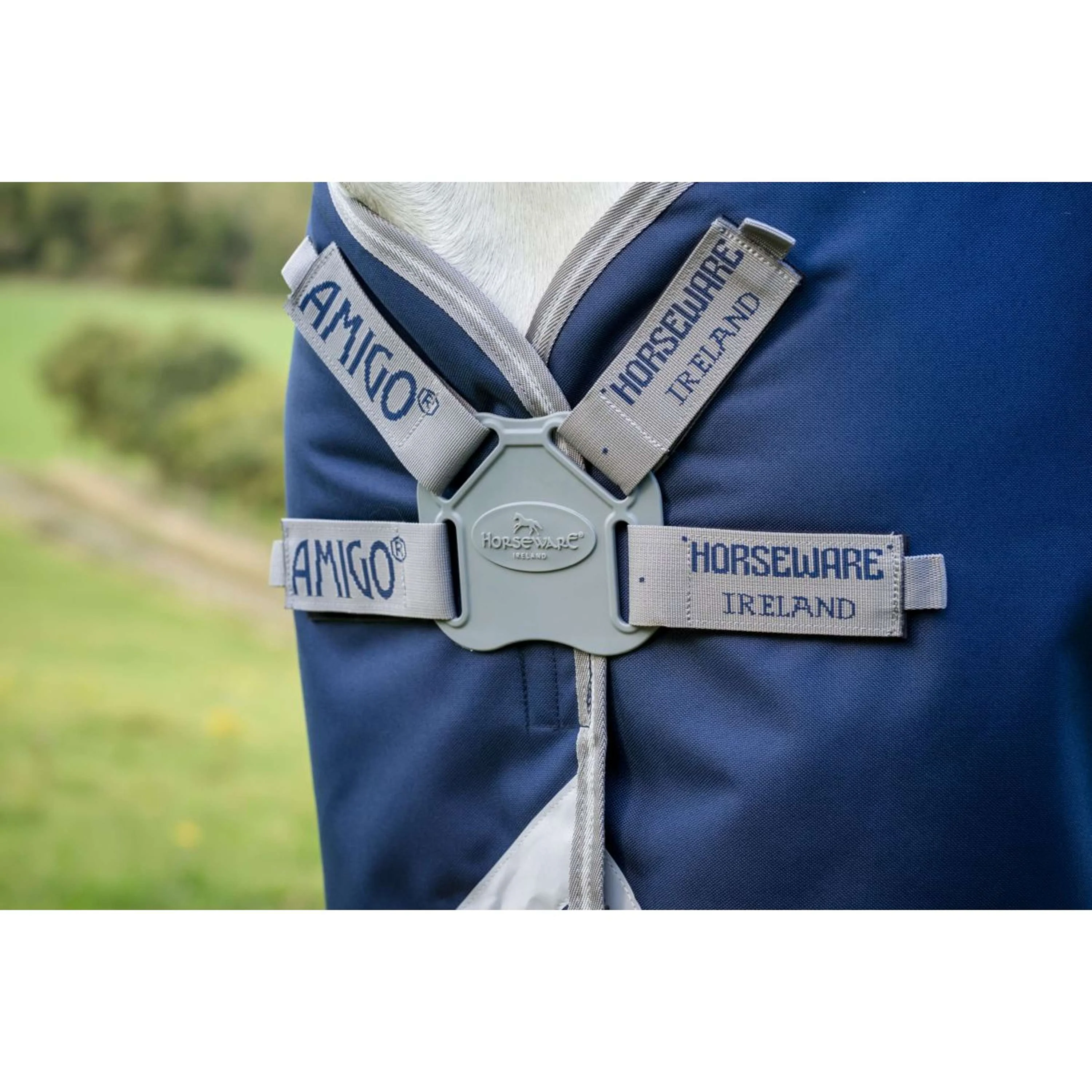 Amigo Turnout Rug FieldSafe Plus 1200D 100g Navy/Titanium Grey/Silver - Image 3