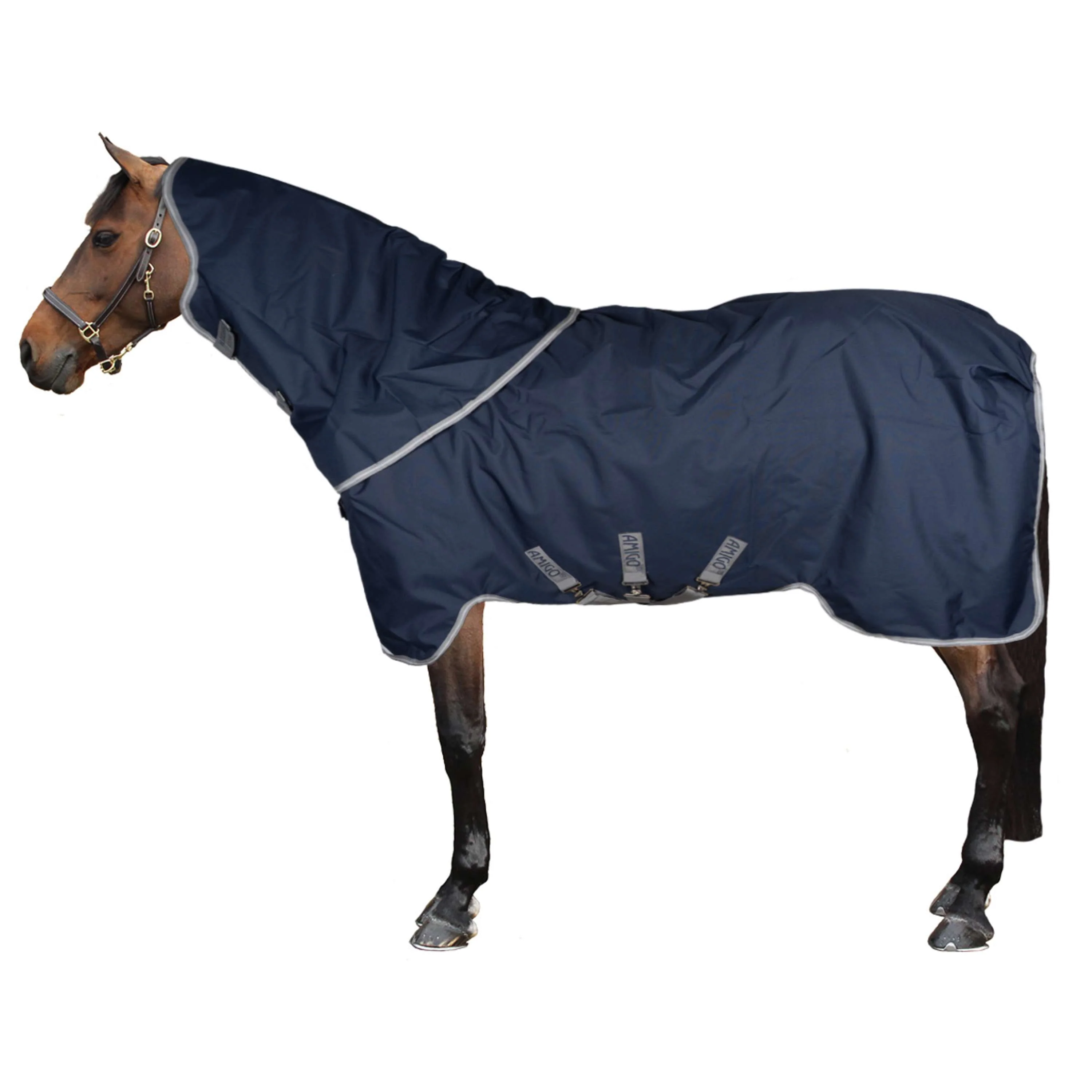 Amigo Turnout Rug FieldSafe Plus 1200D 0g Navy/Titanium Grey/Silver - Image 2