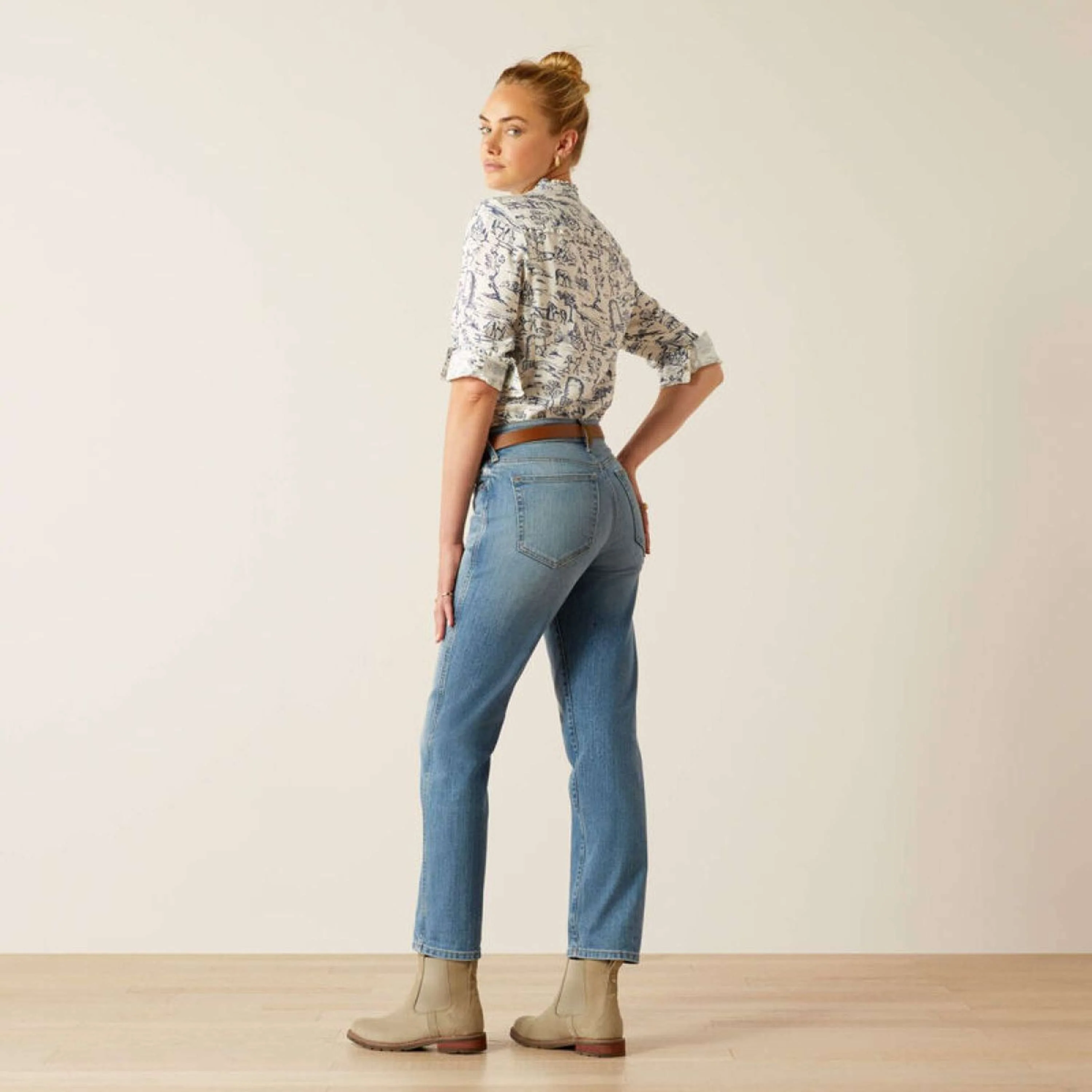 Ariat Jeans High Rise Bridle Slim Straight Leg Damen Abeline - Image 3