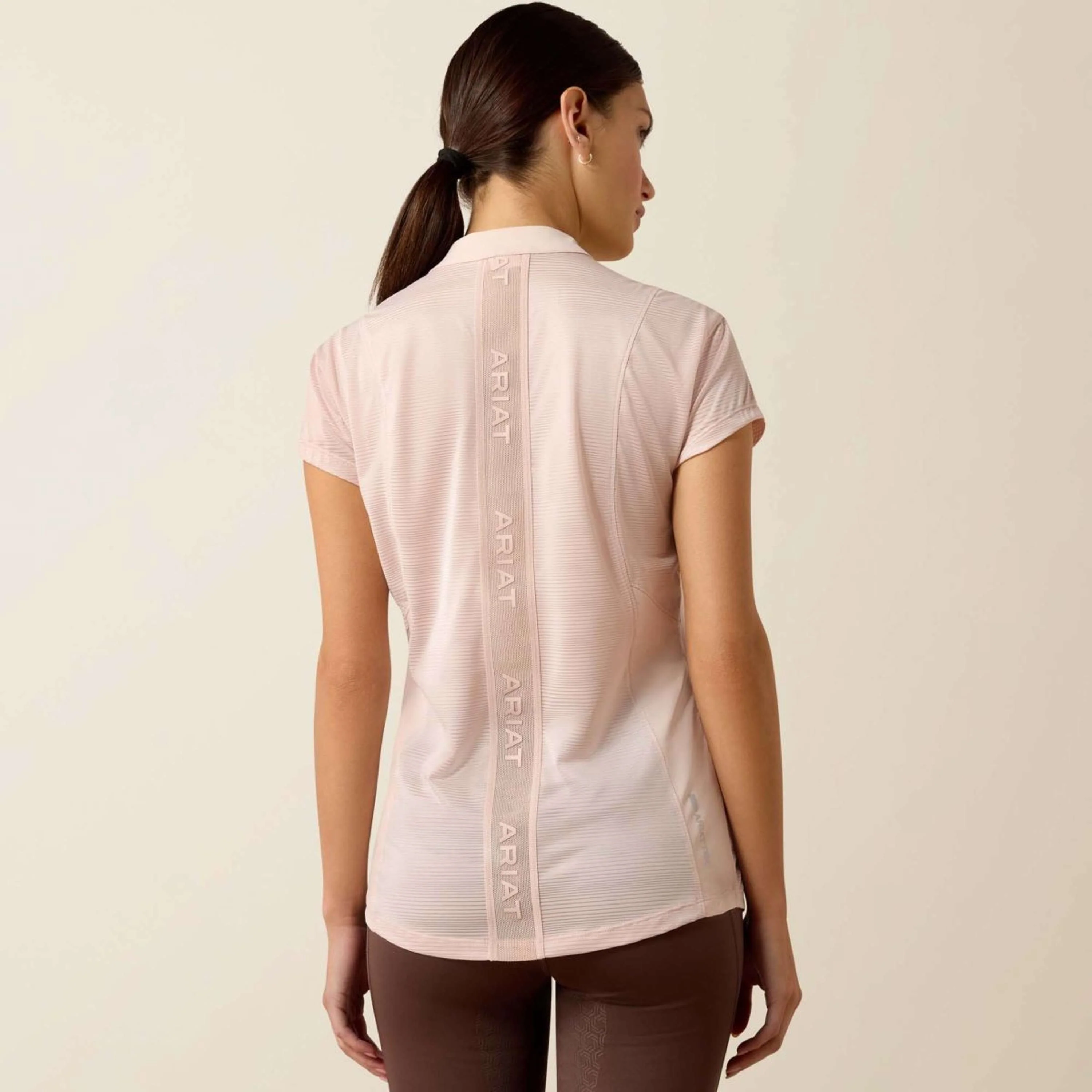 Ariat T-Shirt Breathe 1/2 Zip Damen Sepia Rose - Image 4