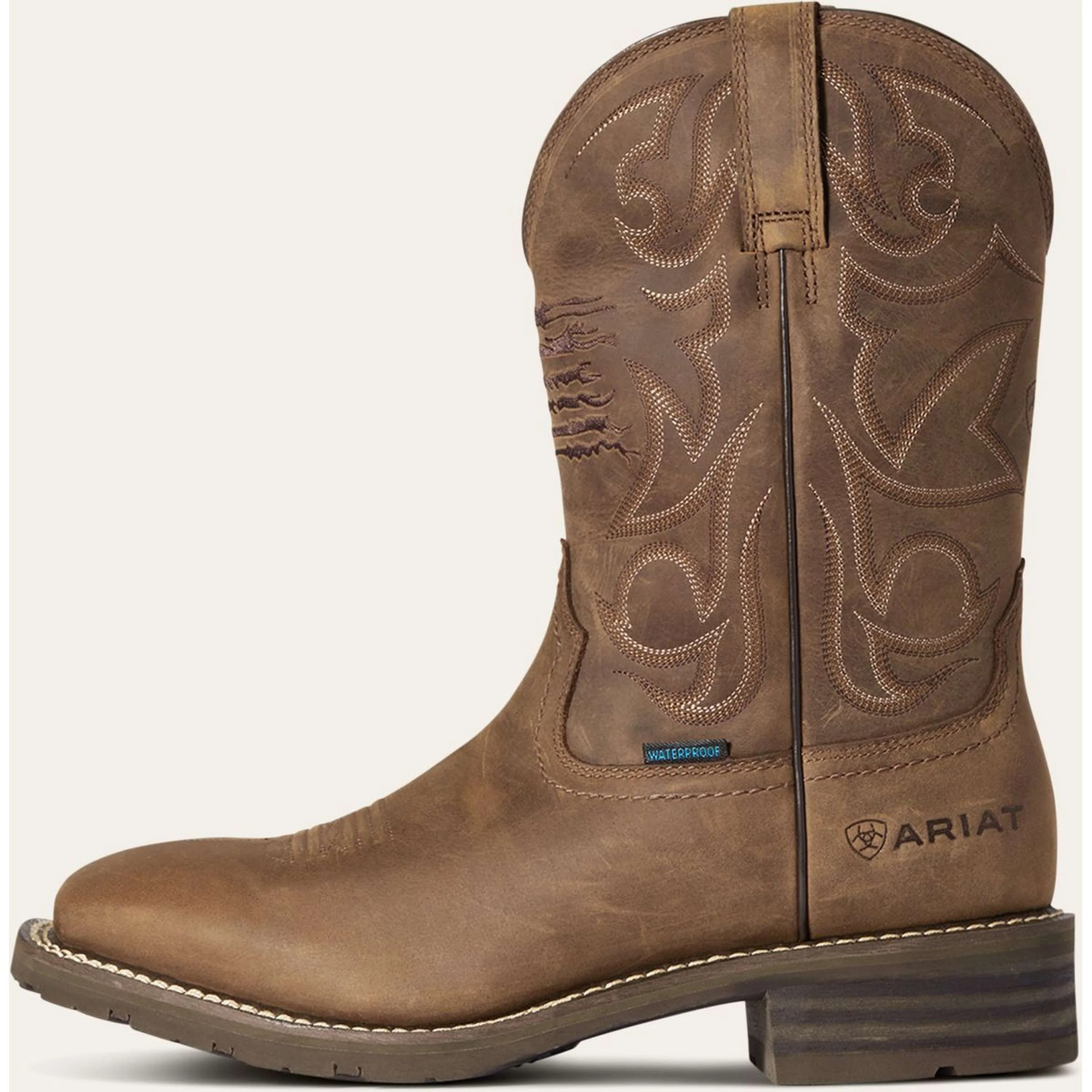 Ariat Western Boots Hybrid Patriot H2O Herren Distressed Brown - Image 2