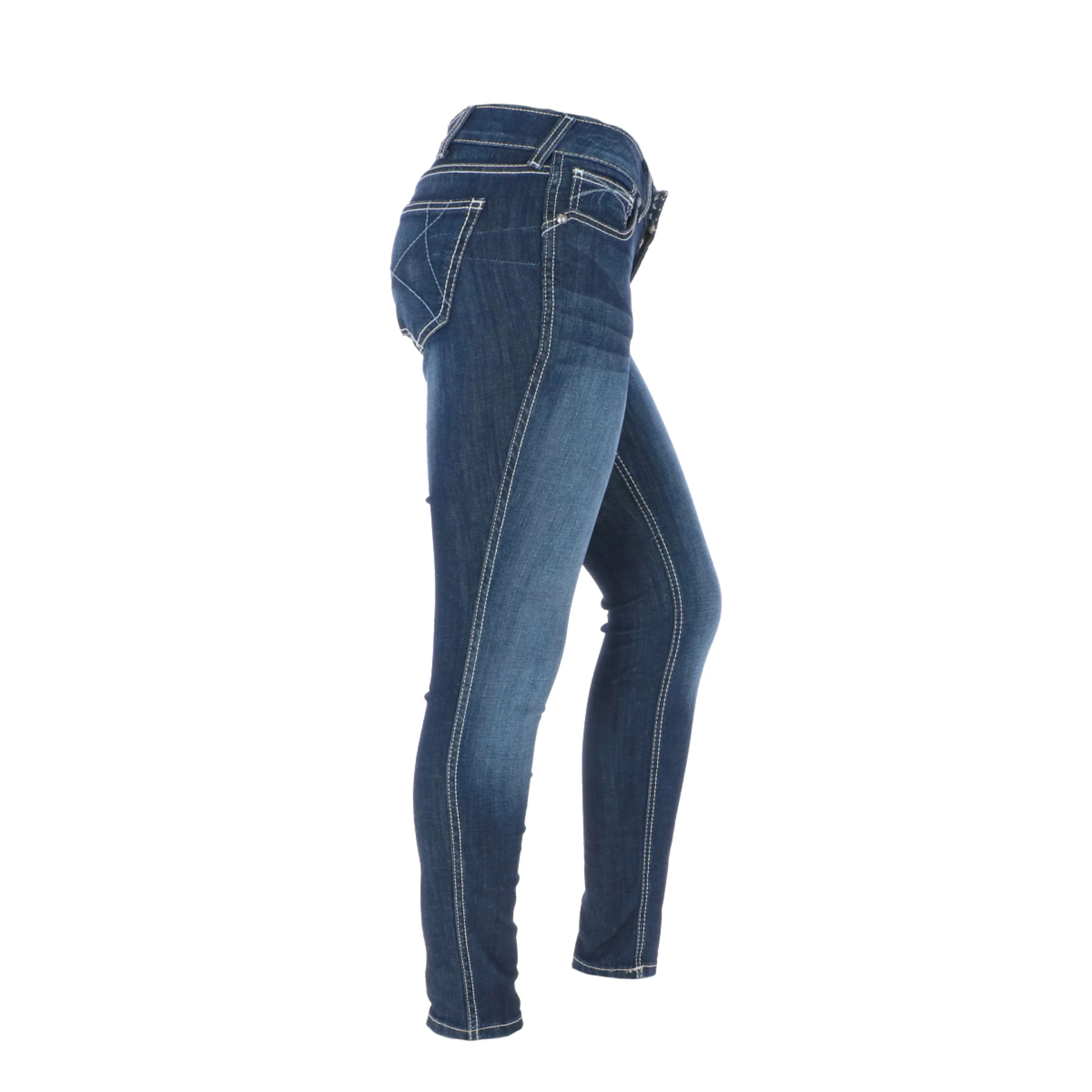 Ariat Western Denim R.E.A.L. Med Rise Skinny Ella Woman's Himmel - Image 4