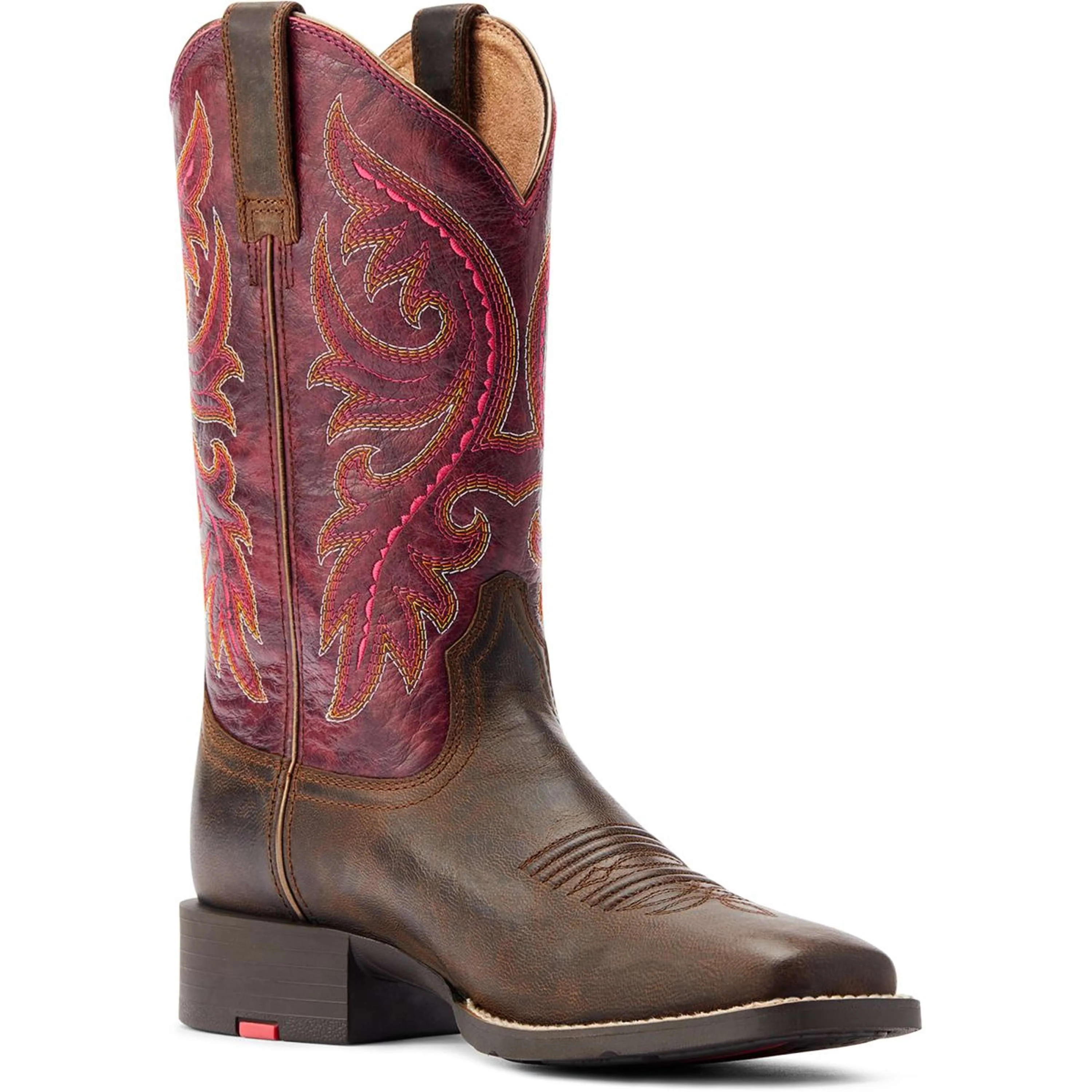 Ariat Westernstiefel Round Up Back Zip Damen Worn Mocha/Rasberry - Image 2