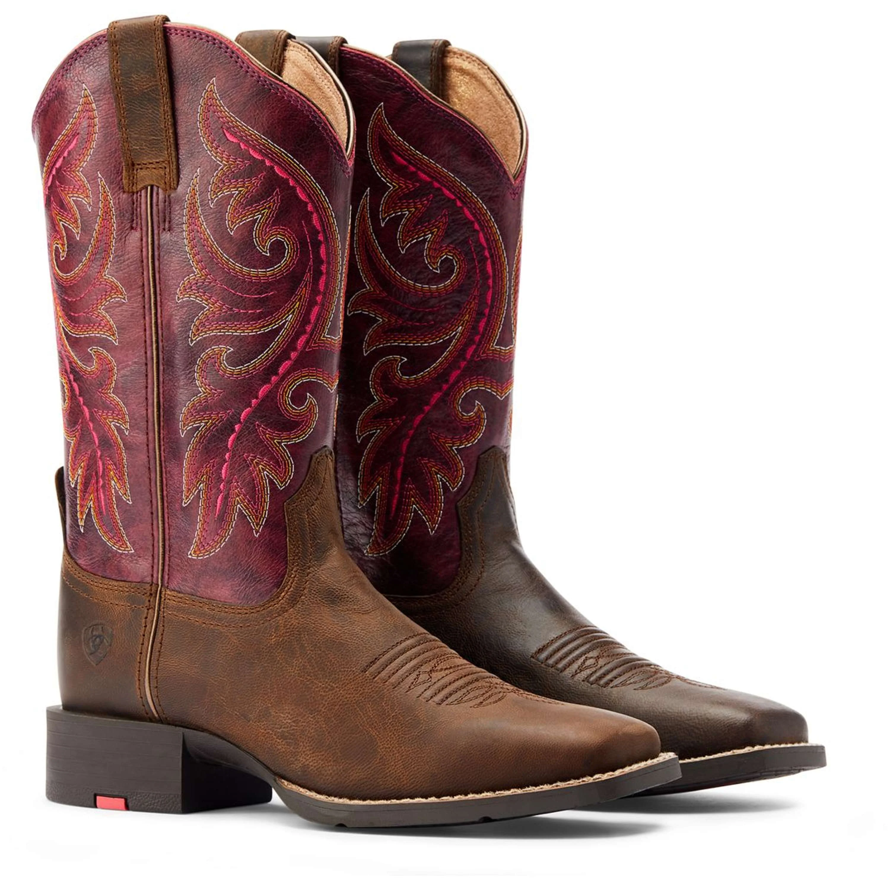 Ariat Westernstiefel Round Up Back Zip Damen Worn Mocha/Rasberry - Image 3