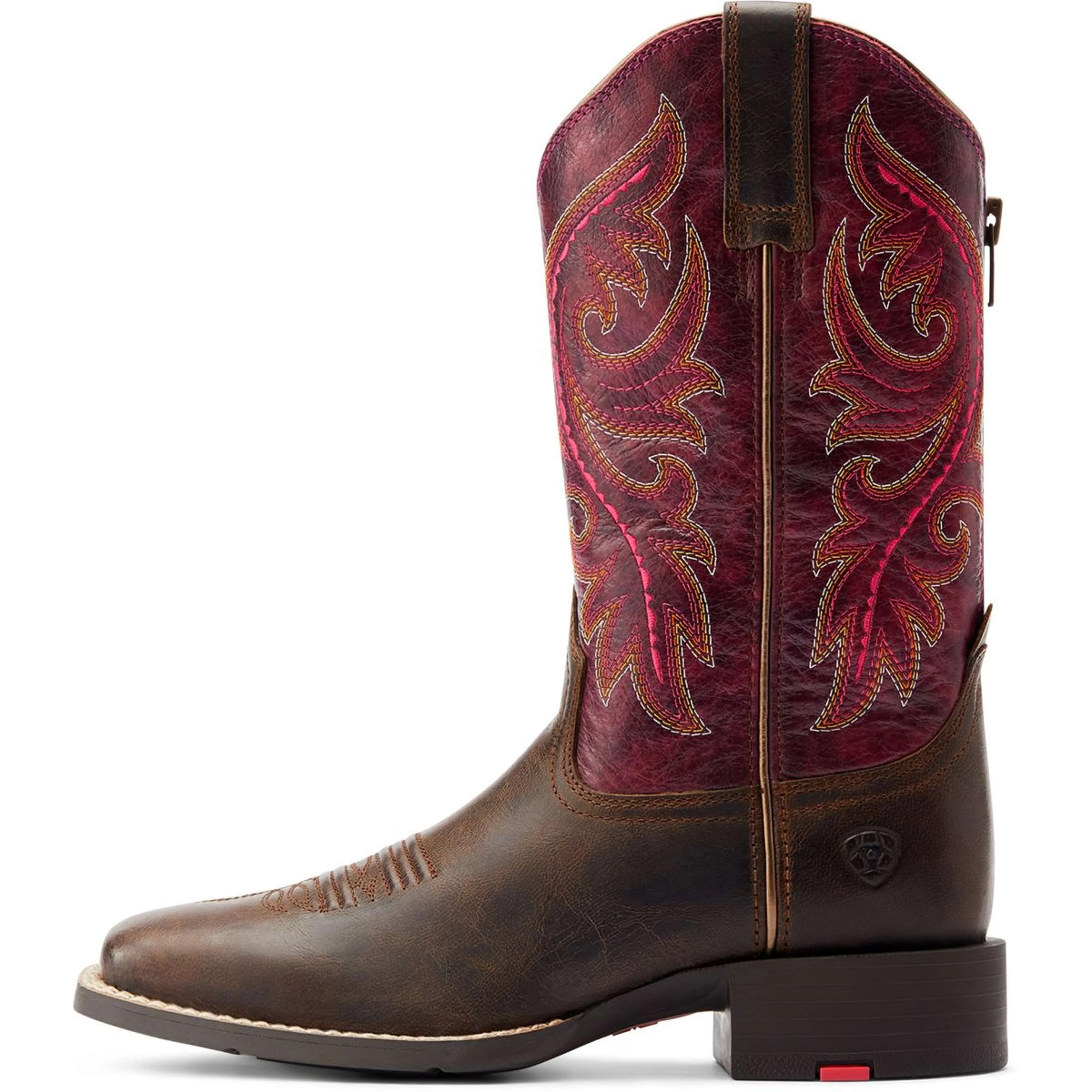 Ariat Westernstiefel Round Up Back Zip Damen Worn Mocha/Rasberry - Image 4