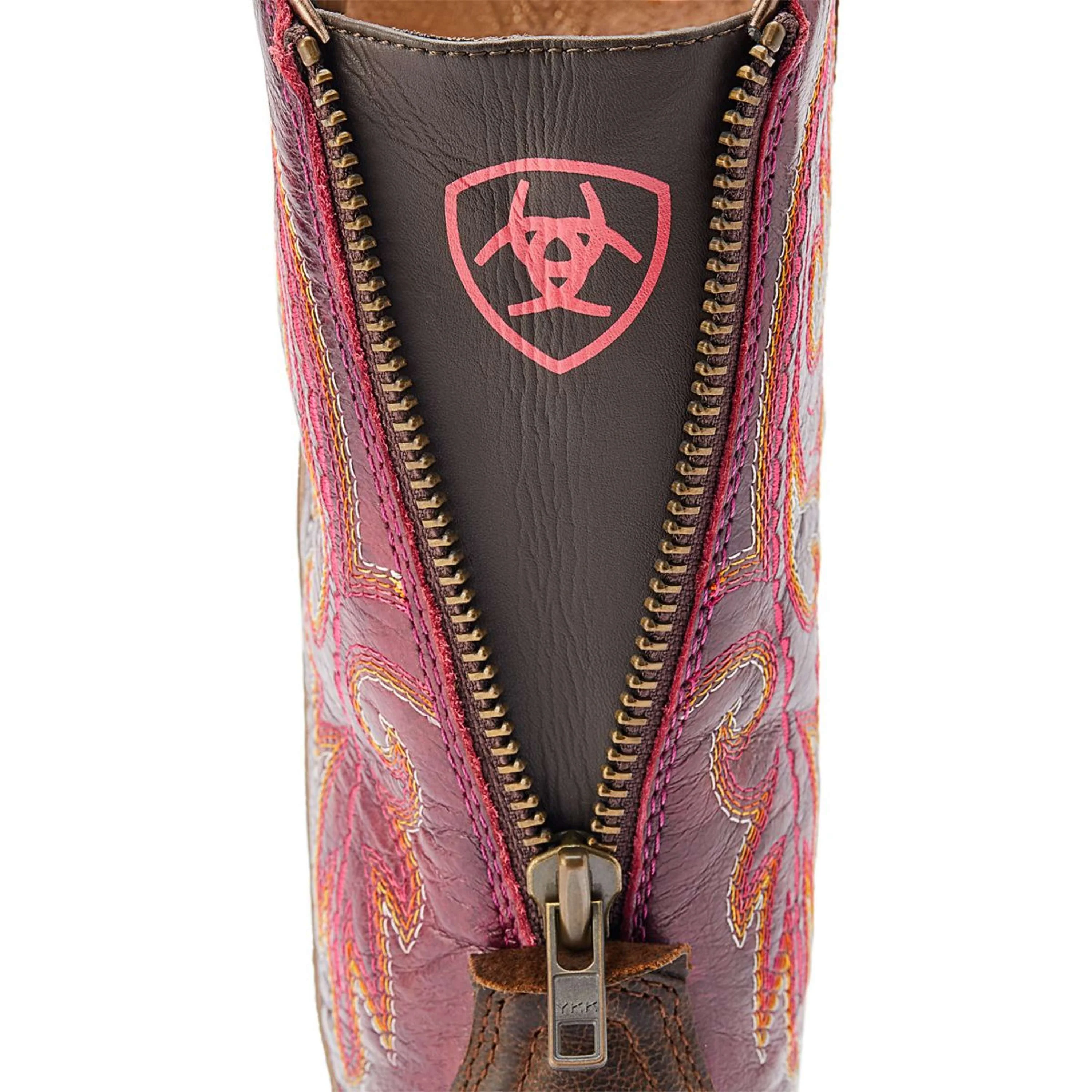 Ariat Westernstiefel Round Up Back Zip Damen Worn Mocha/Rasberry - Image 6