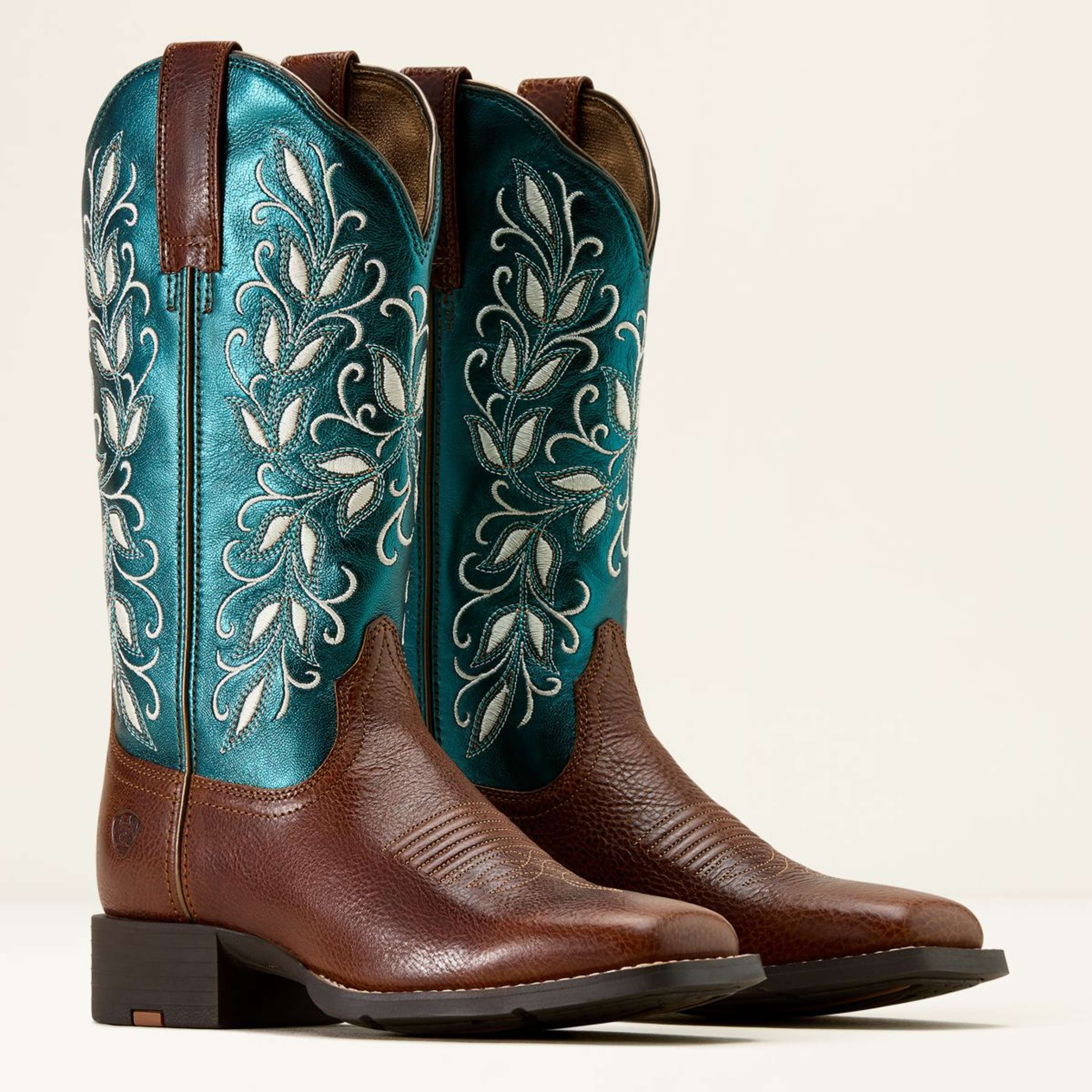 Ariat Westernstiefel Round Up Holly Damen Beasty Brown/Metallic Sea - Image 3