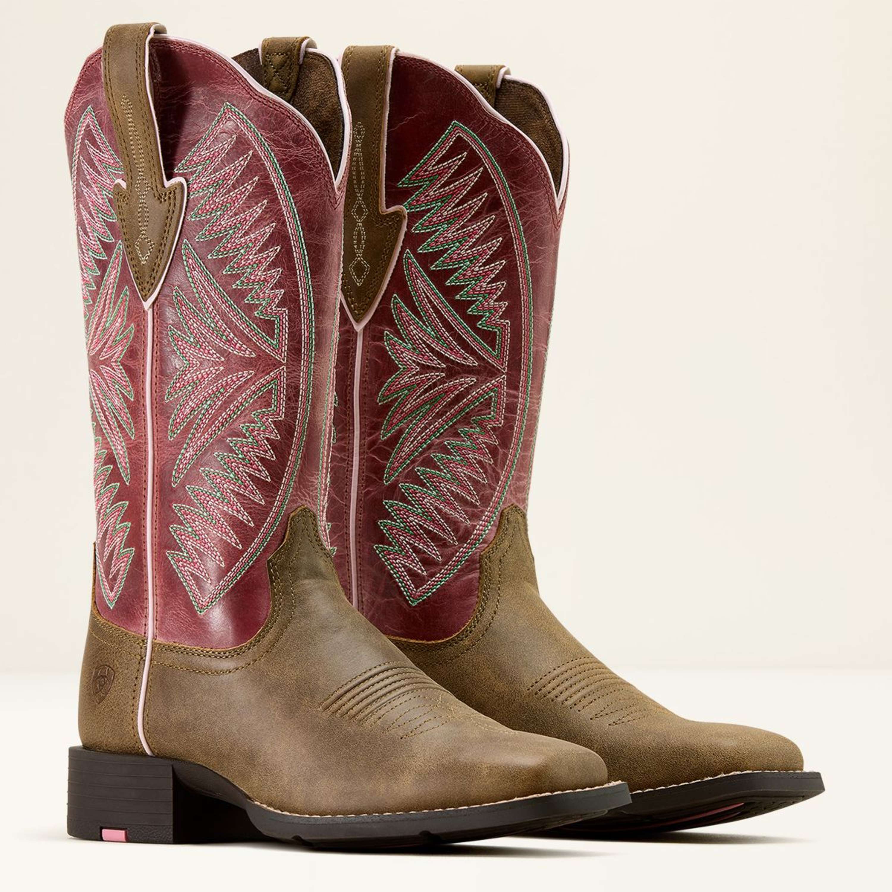 Ariat Westernstiefel Round Up Ruidoso Damen Brown Bomber/Dusty Rose - Image 3