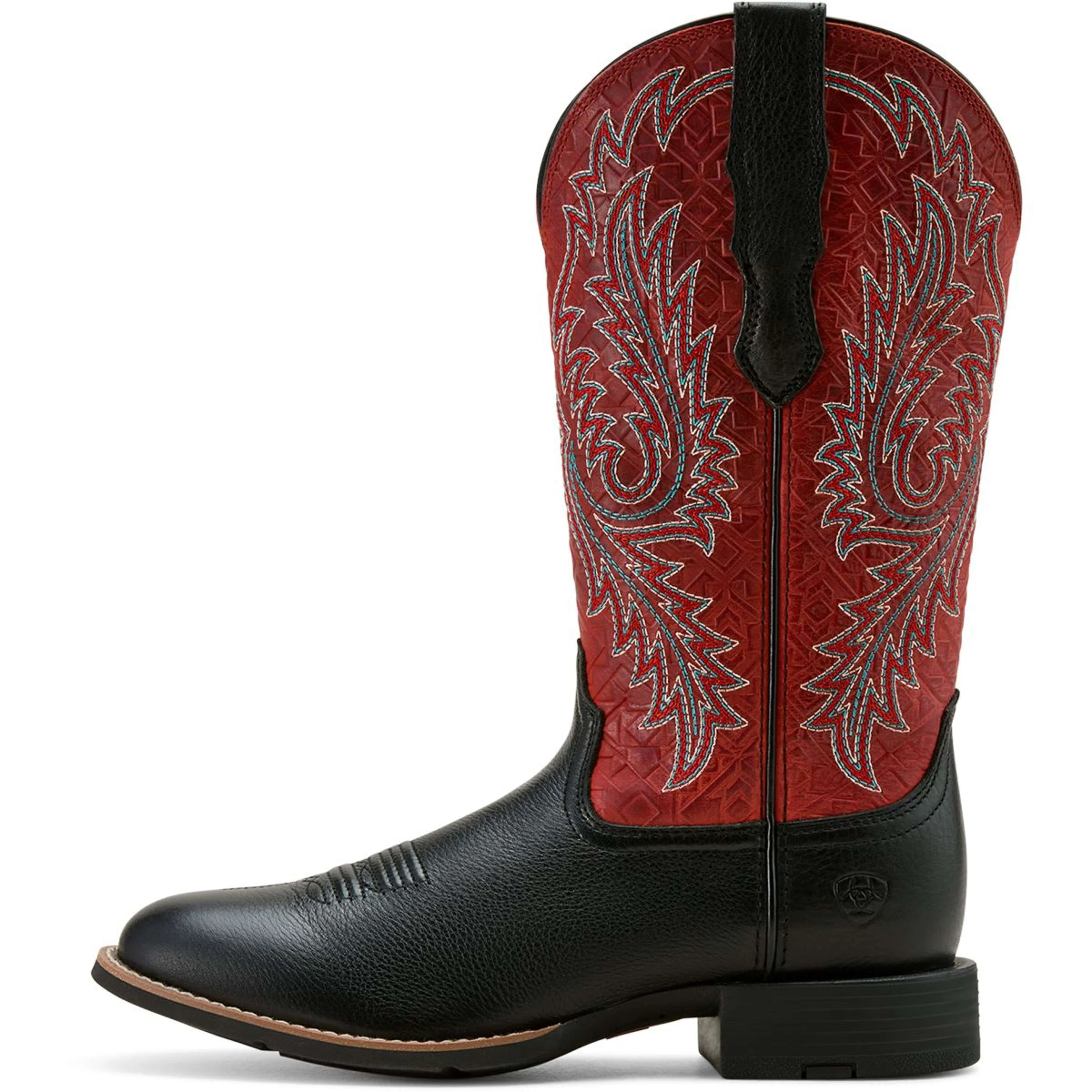 Ariat Westernstiefel Round Up Stretchfit Damen Black Deertan/Garnet Emboss - Image 5