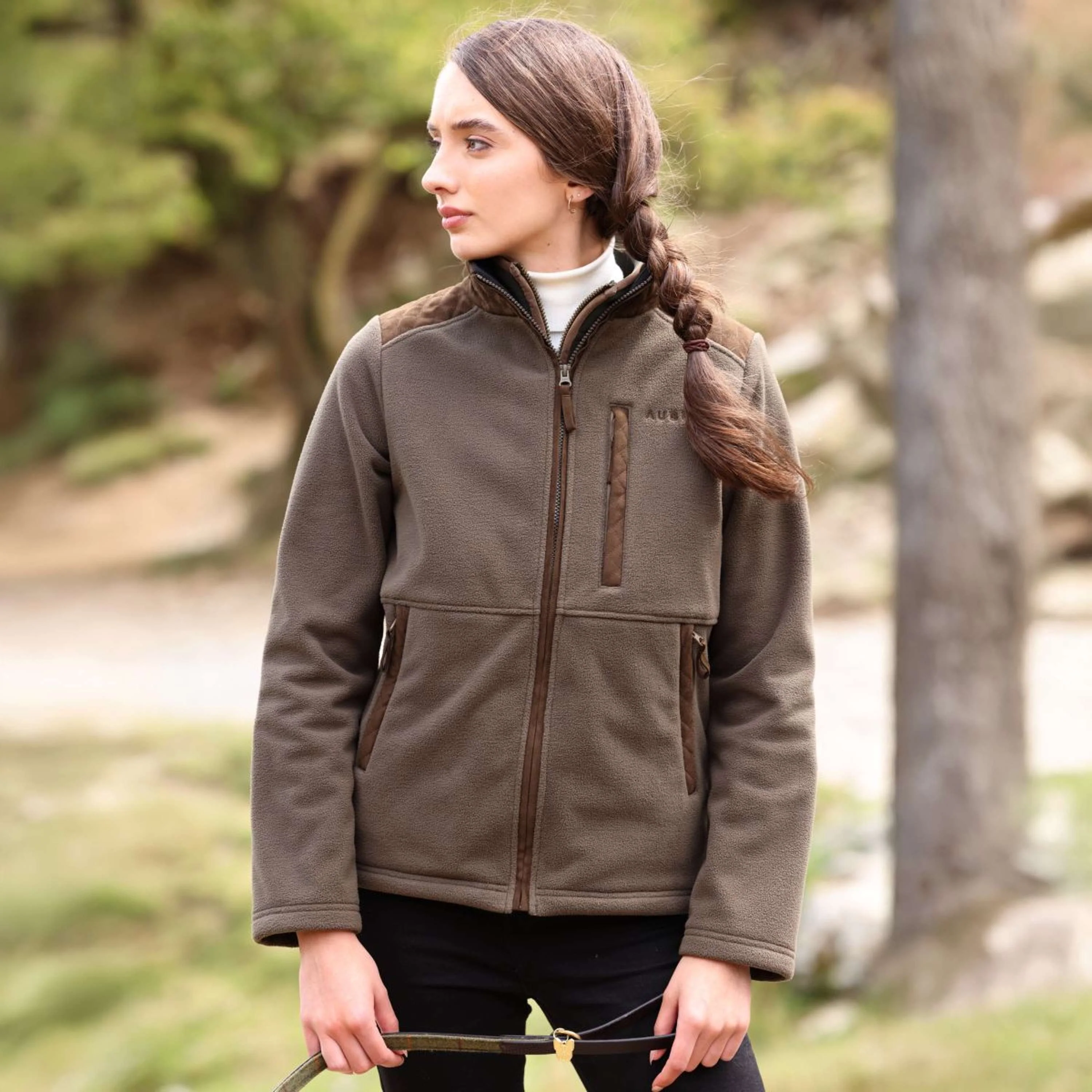 Aubrion by Shires Jacke Heritage Fleece Dunkelolive - Image 30