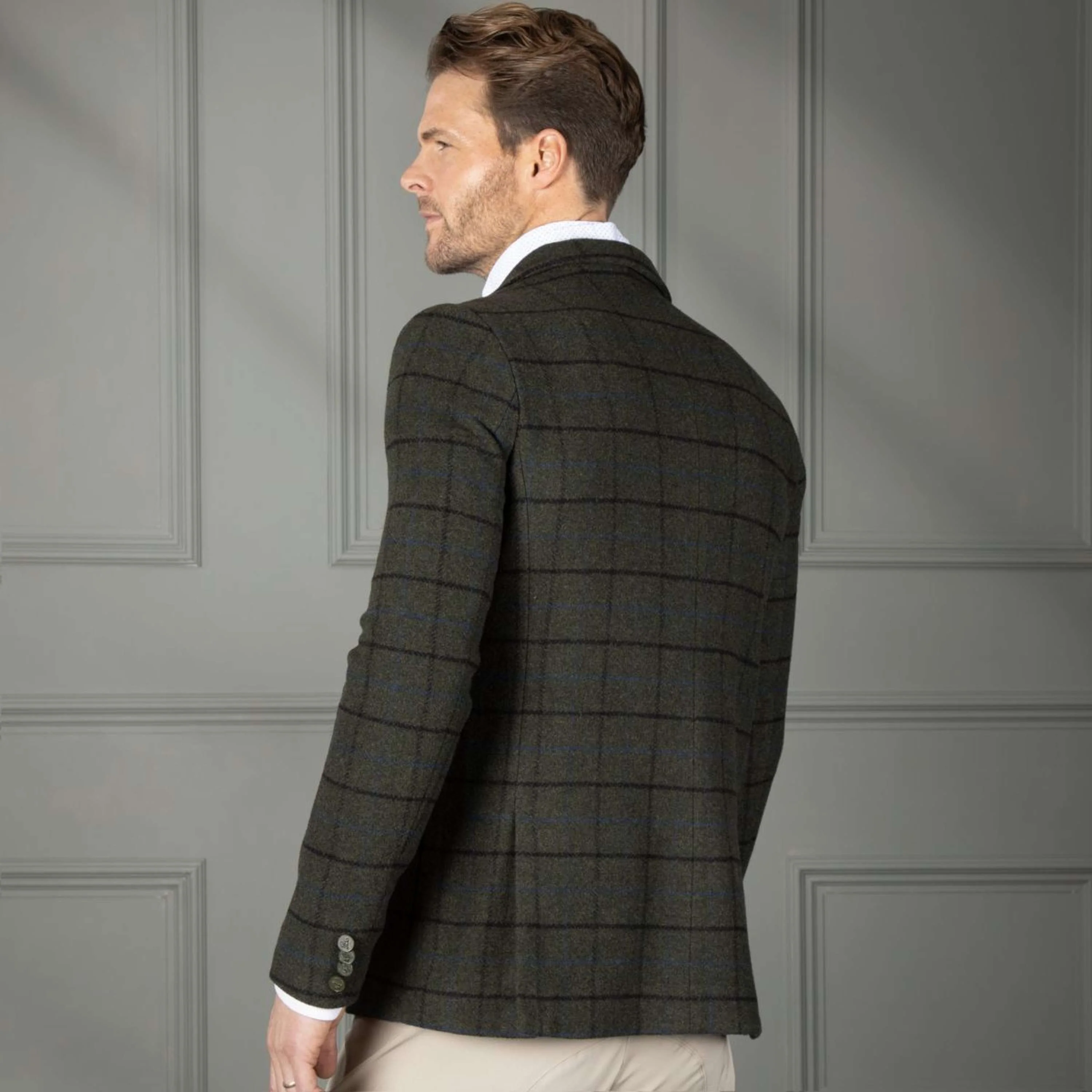 Aubrion by Shires Turnierjacket Saratoga Herren Dunkel Grün Check - Image 2