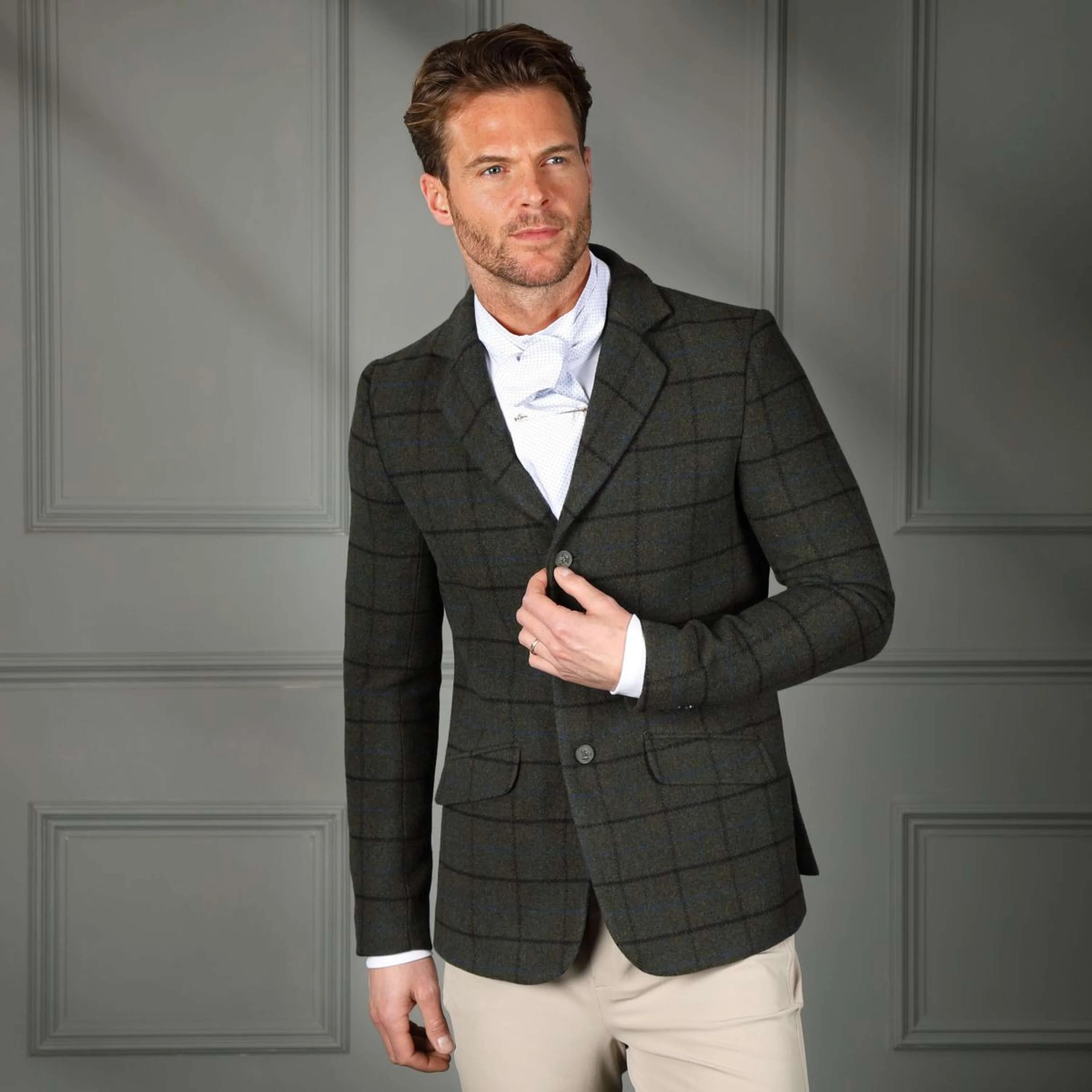 Aubrion by Shires Turnierjacket Saratoga Herren Dunkel Grün Check - Image 6