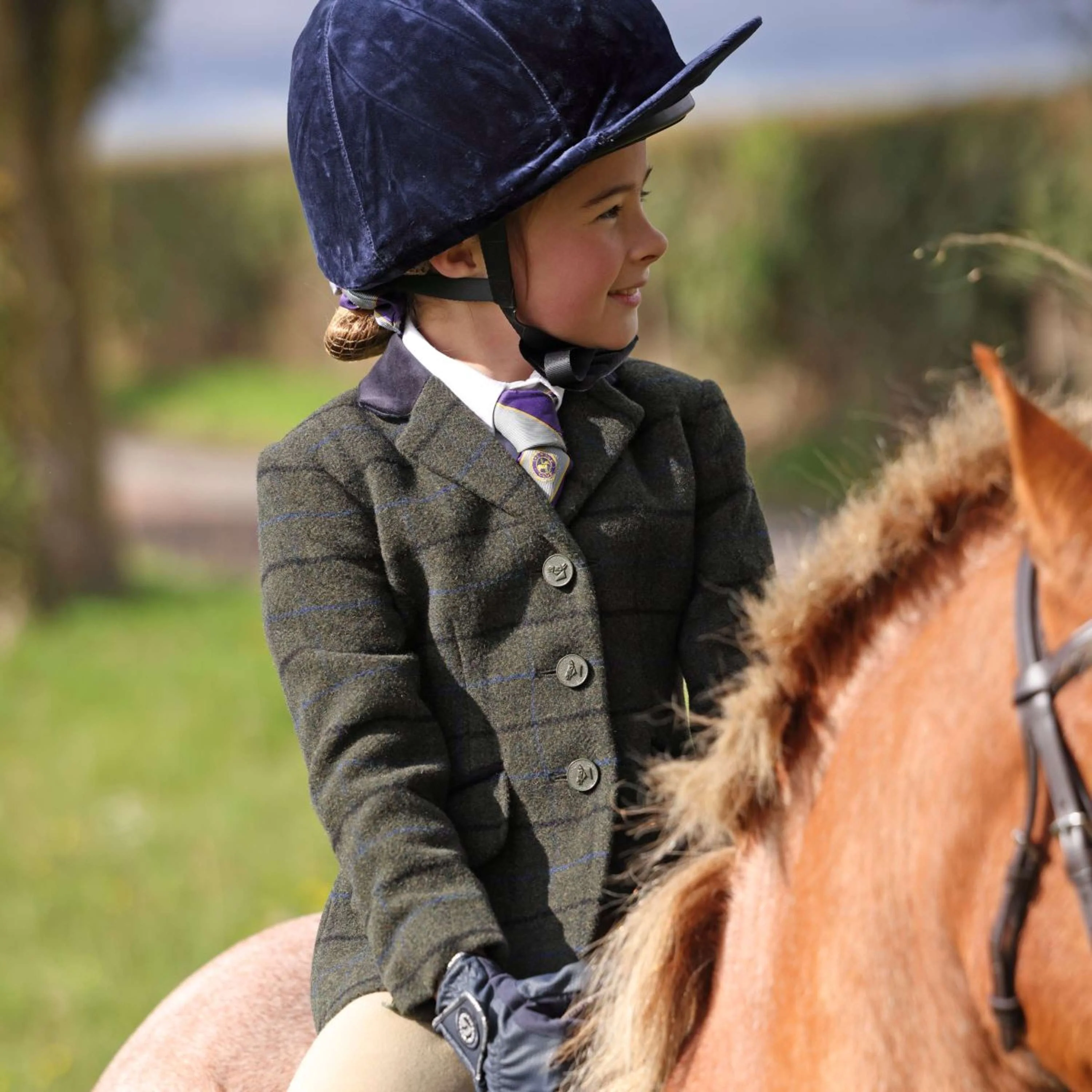 Aubrion by Shires Turnierjacket Saratoga Kinder Dunkel Grün Check - Image 2
