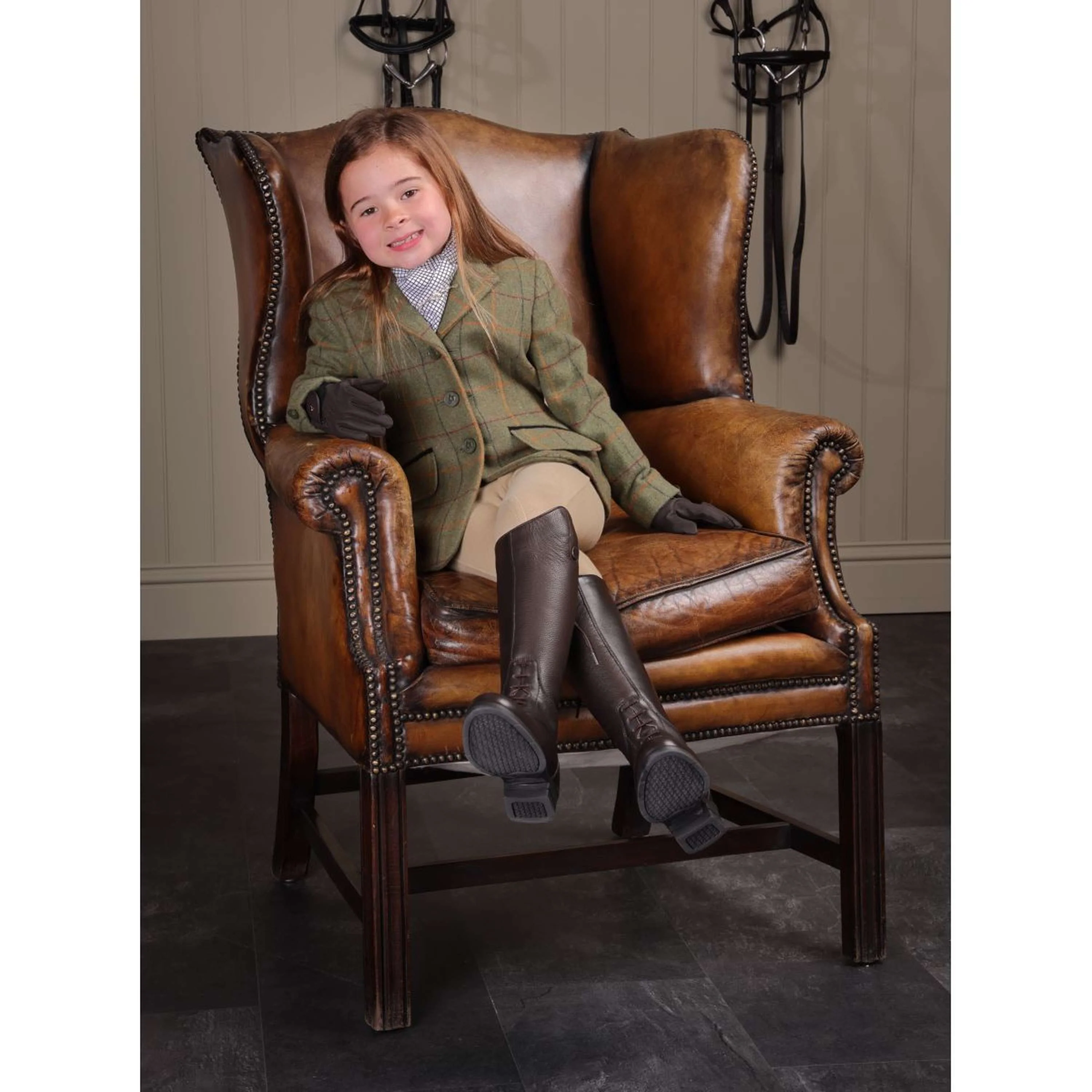 Aubrion by Shires Turnierjacket Saratoga Kinder Rot/Gelb/Blau Check - Image 10