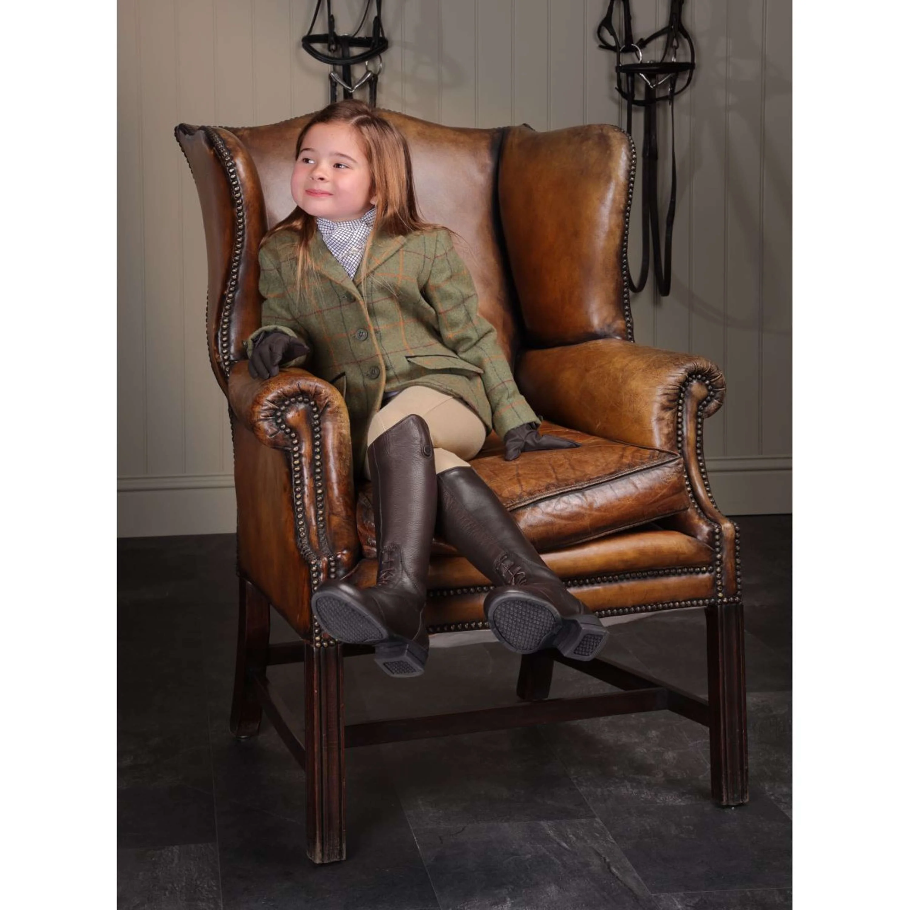Aubrion by Shires Turnierjacket Saratoga Kinder Rot/Gelb/Blau Check - Image 3