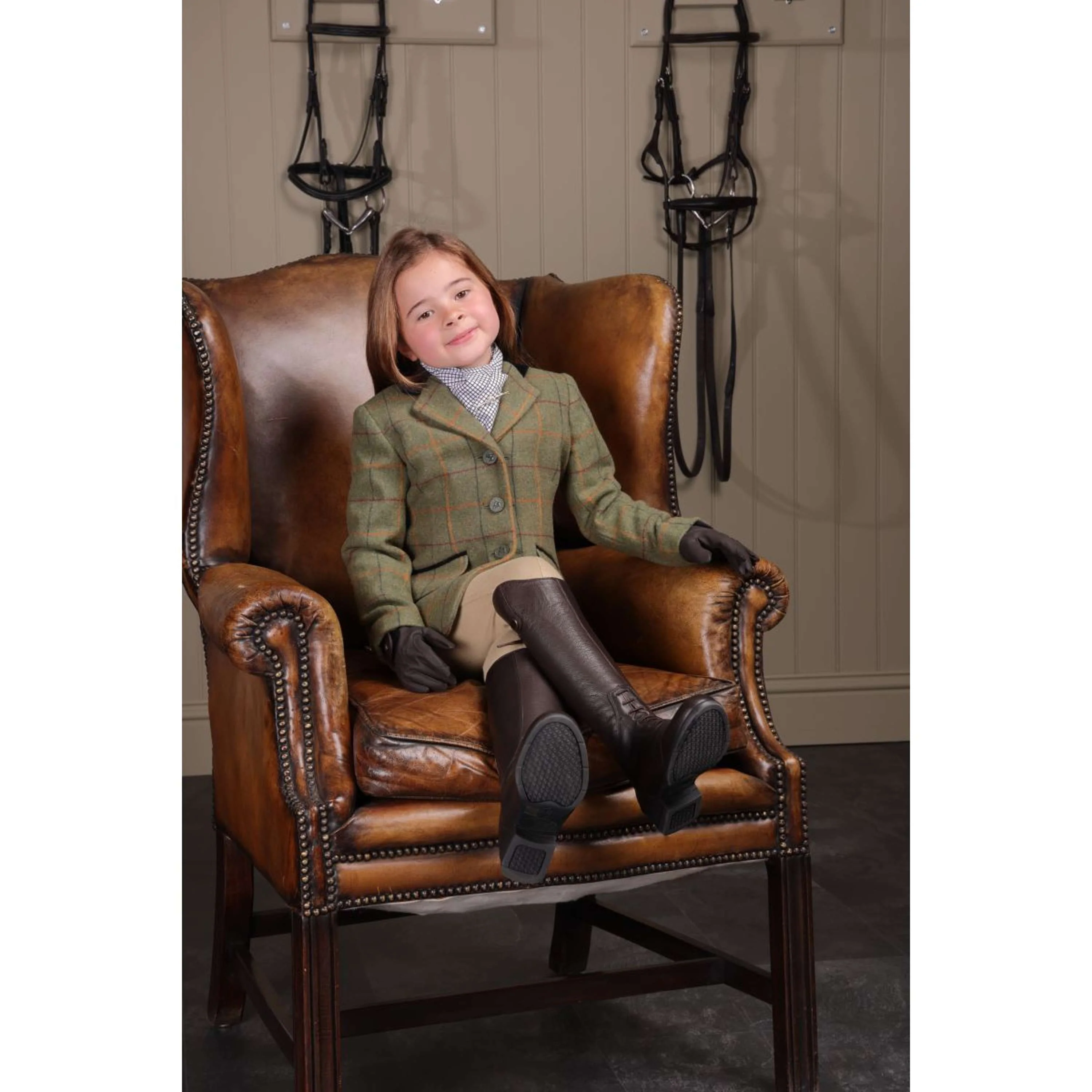 Aubrion by Shires Turnierjacket Saratoga Kinder Rot/Gelb/Blau Check - Image 4