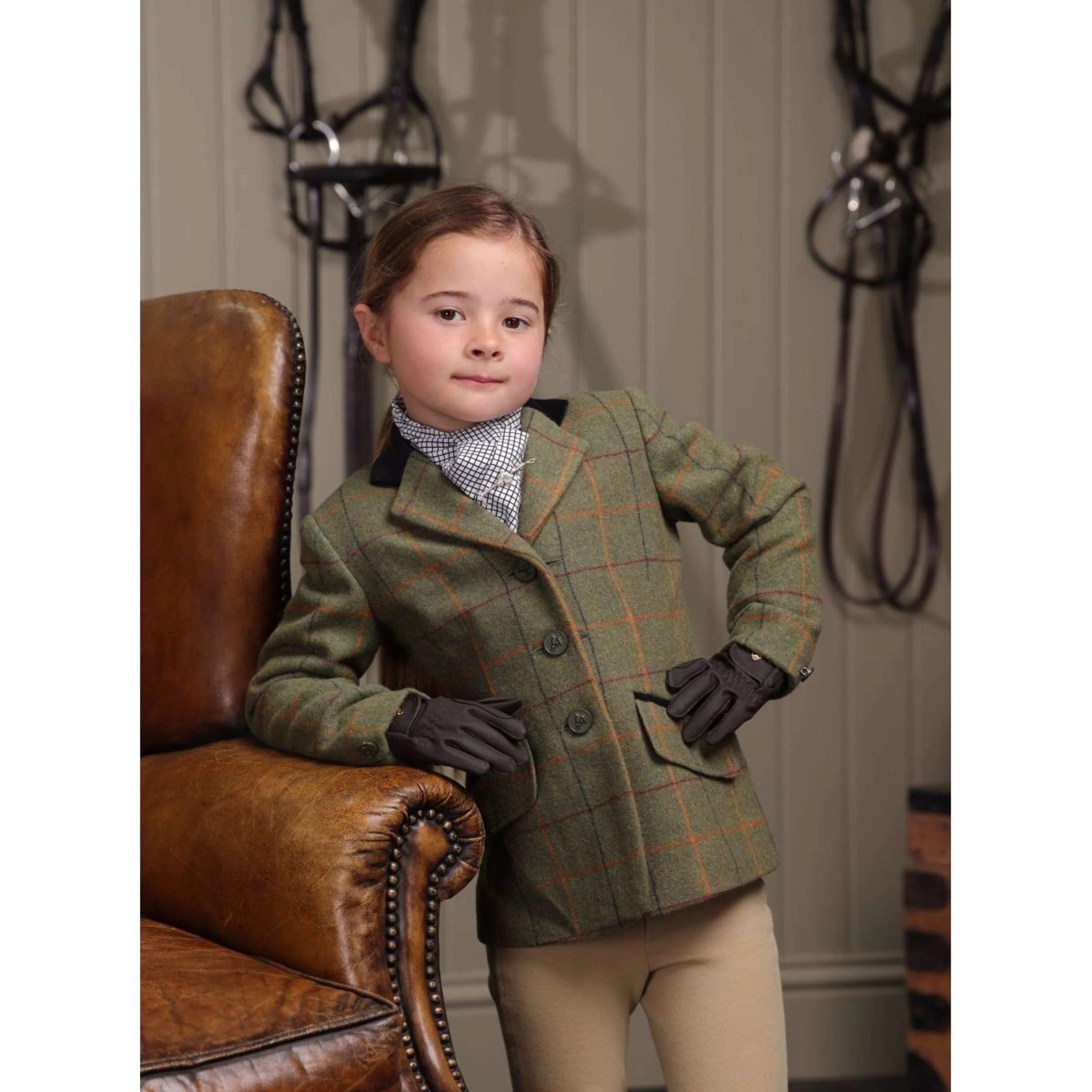 Aubrion by Shires Turnierjacket Saratoga Kinder Rot/Gelb/Blau Check - Image 6