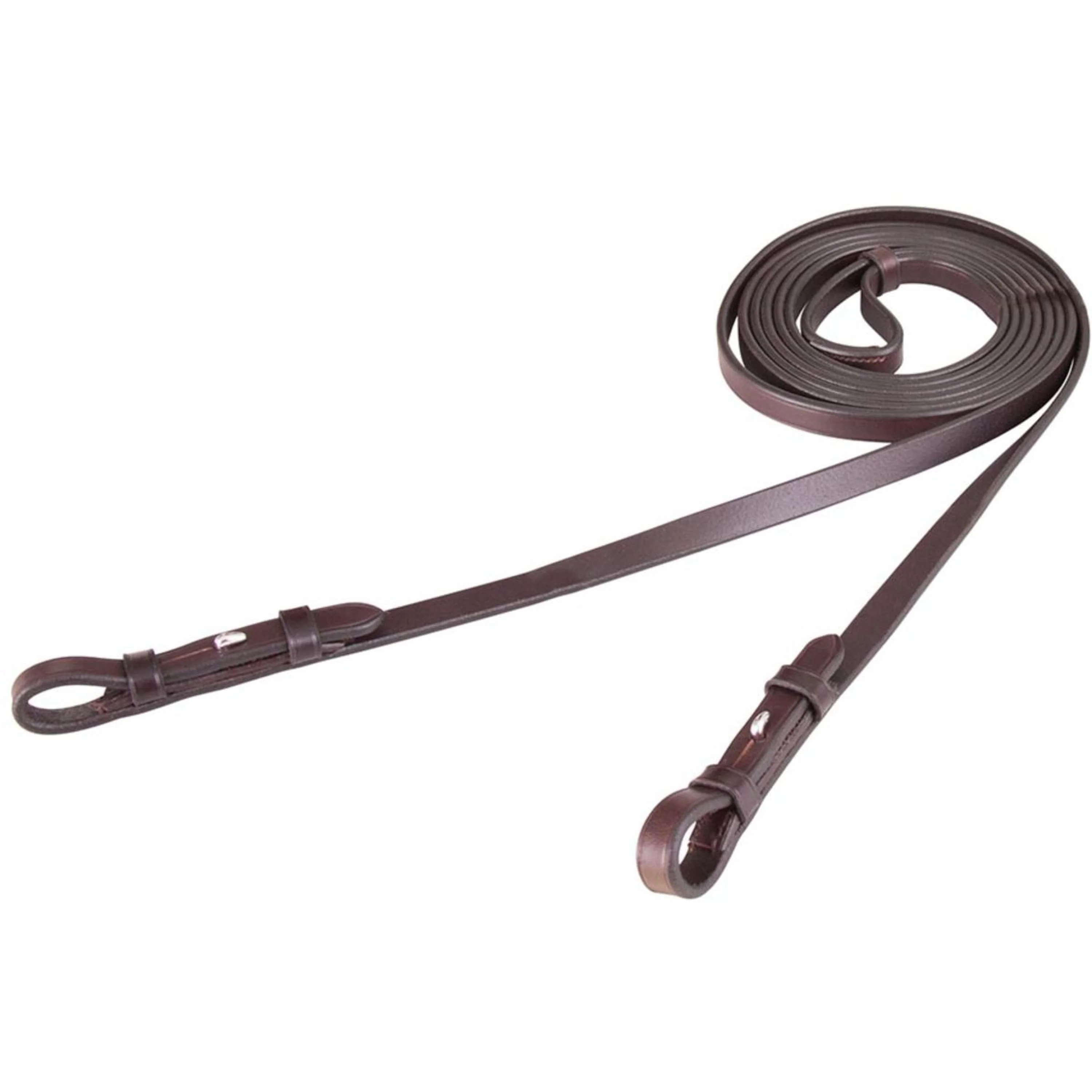 BR Dressur Zügel Leder Geschlossen 13mm Blind Braun/Silber - Image 3