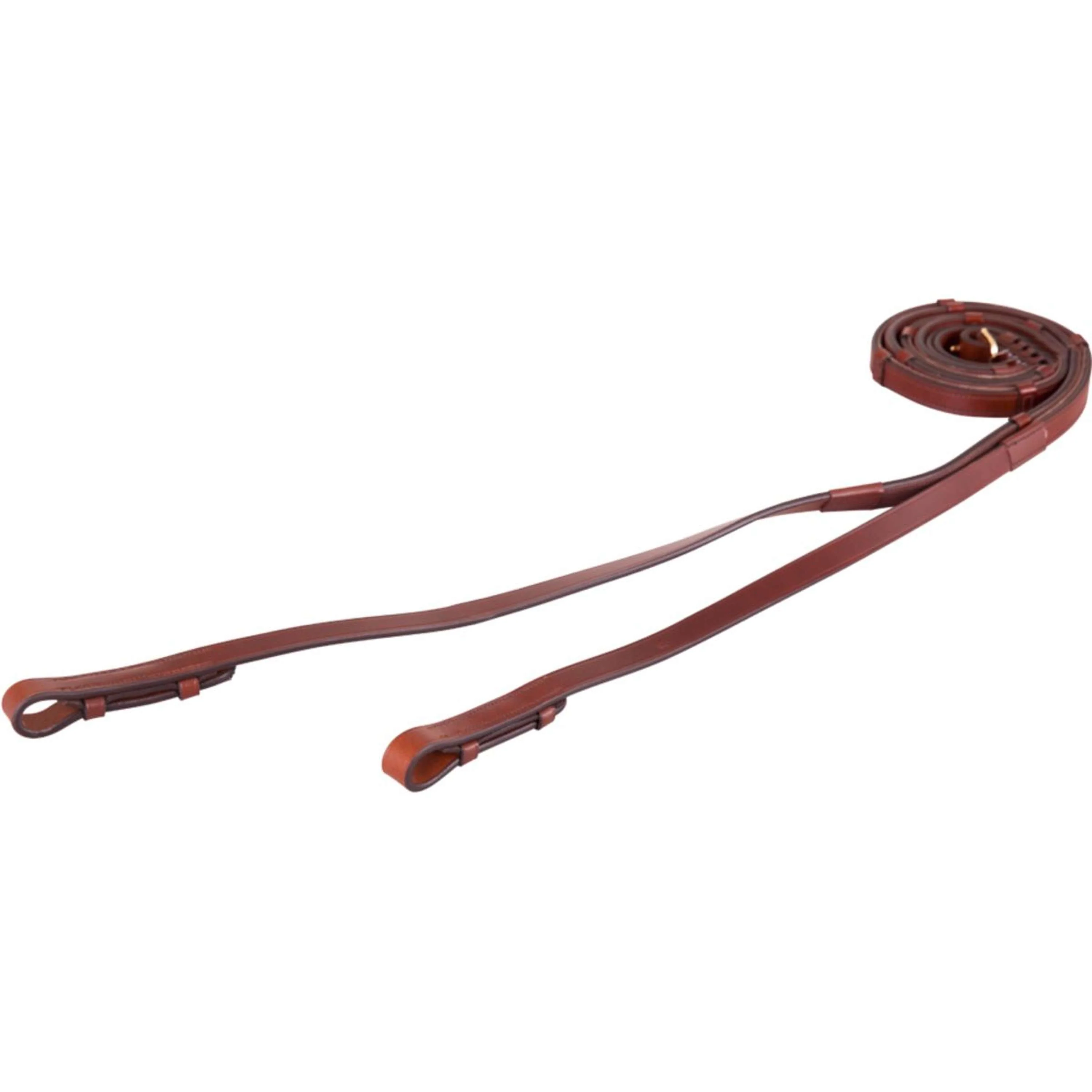 BR Dressur Zügel Leder/Gummi Stops 16mm Tobacco/gold - Image 3