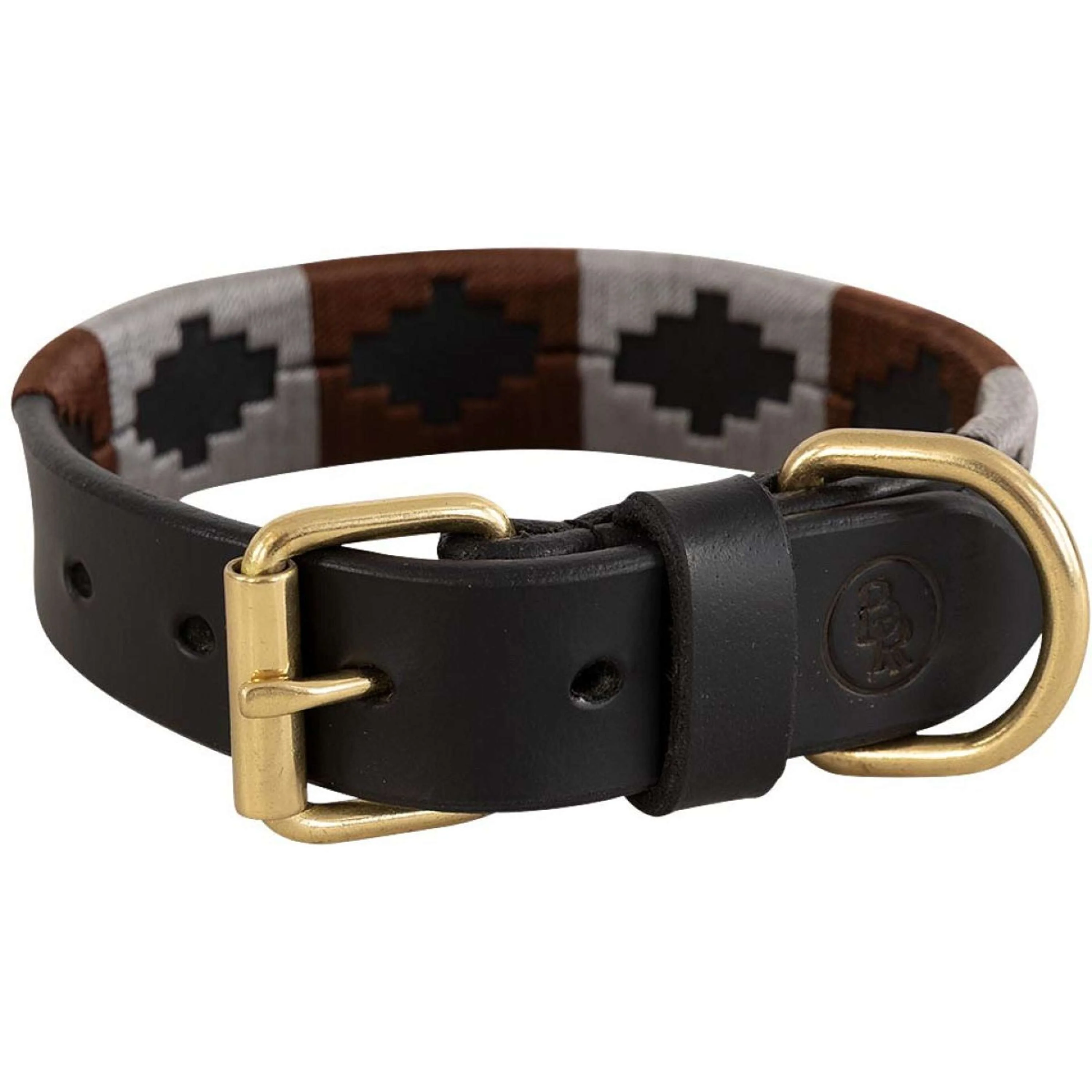 BR Hundehalsband Braun/Grau