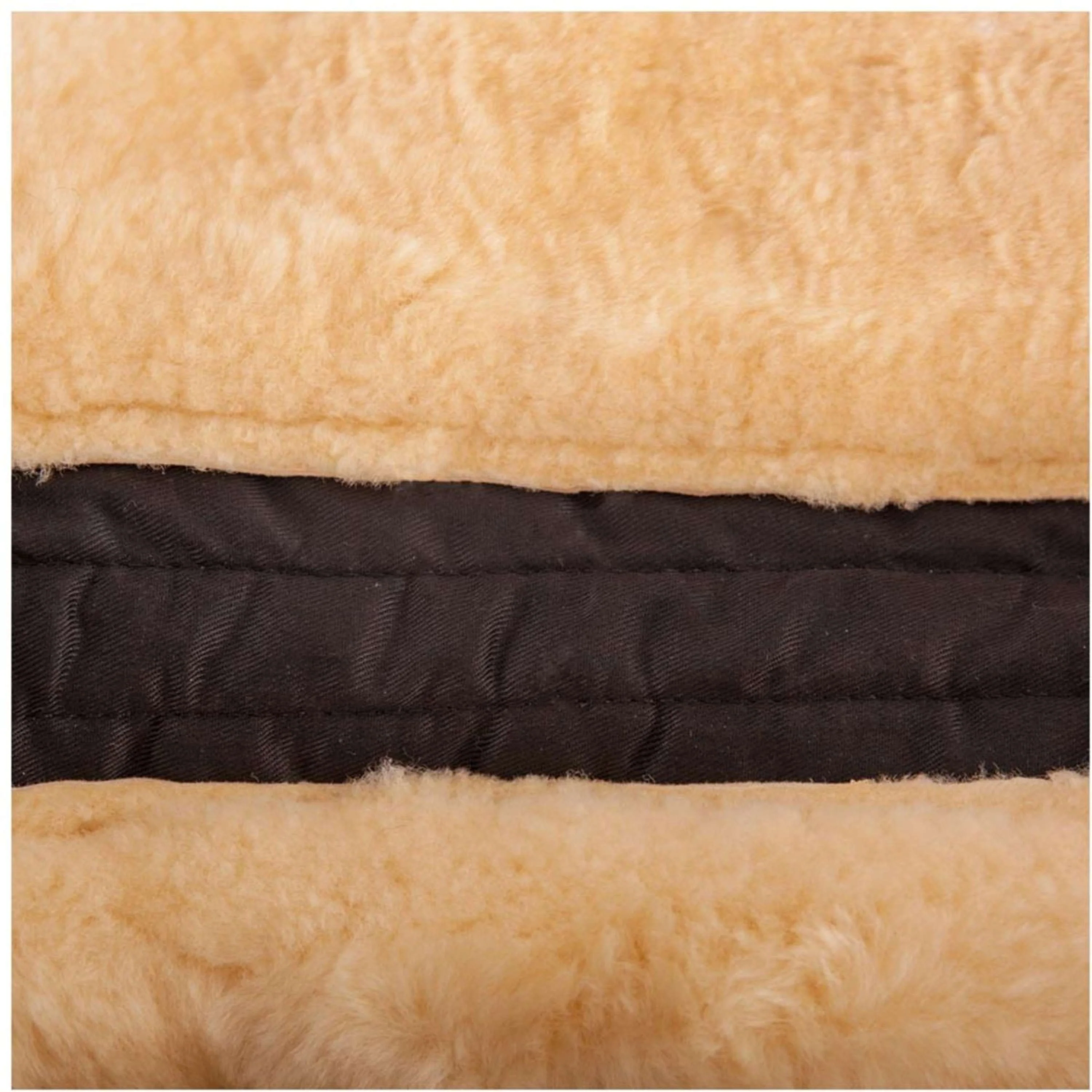 BR Sattelunterlage mit herrausnehmbarem Kissen Sheepskin Schwarz/Naturell - Image 4
