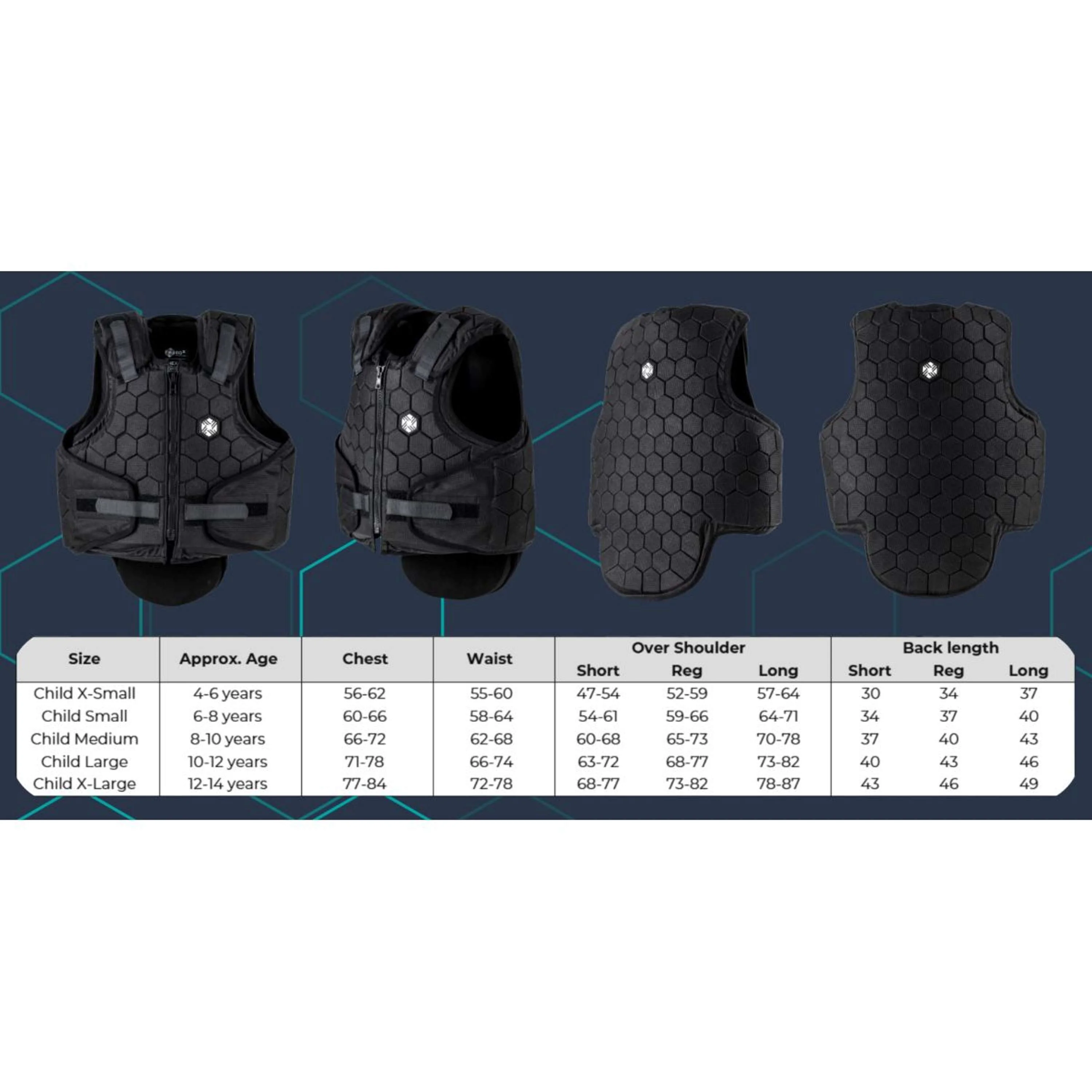 Charles Owen Sicherheitsweste HEXA Kinder Schwarz - Image 19