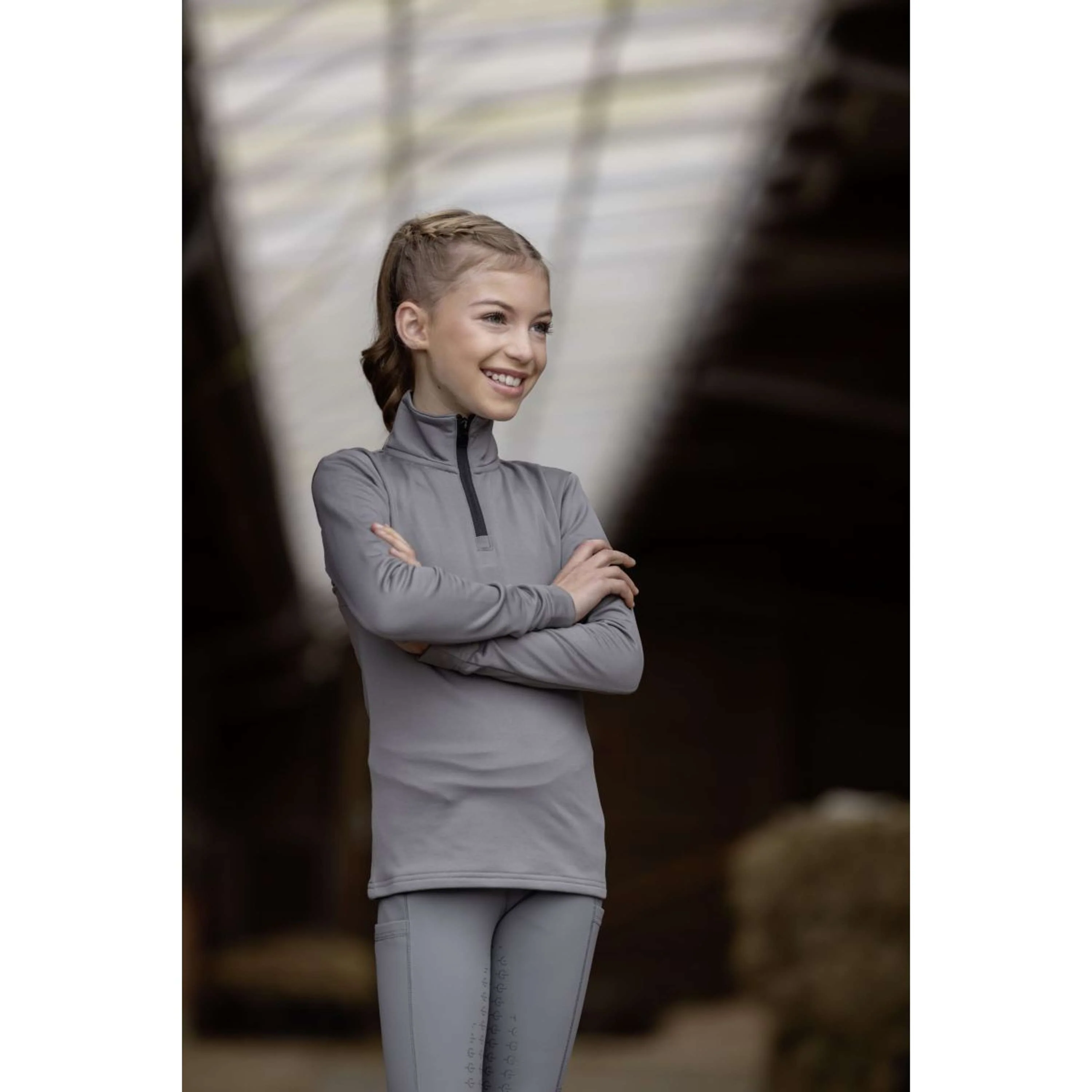 Covalliero Shirt AW25 Kids Lange Ärmel Steel Grey - Image 3
