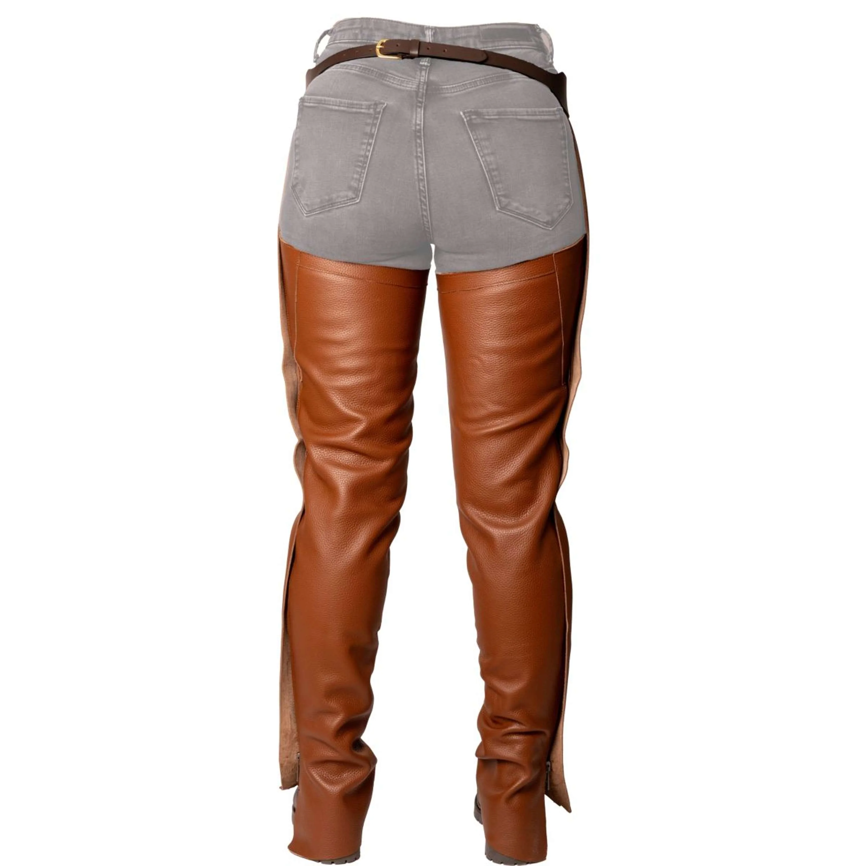 Dyon Lange Chaps aus Leder Standard Cognac - Image 3