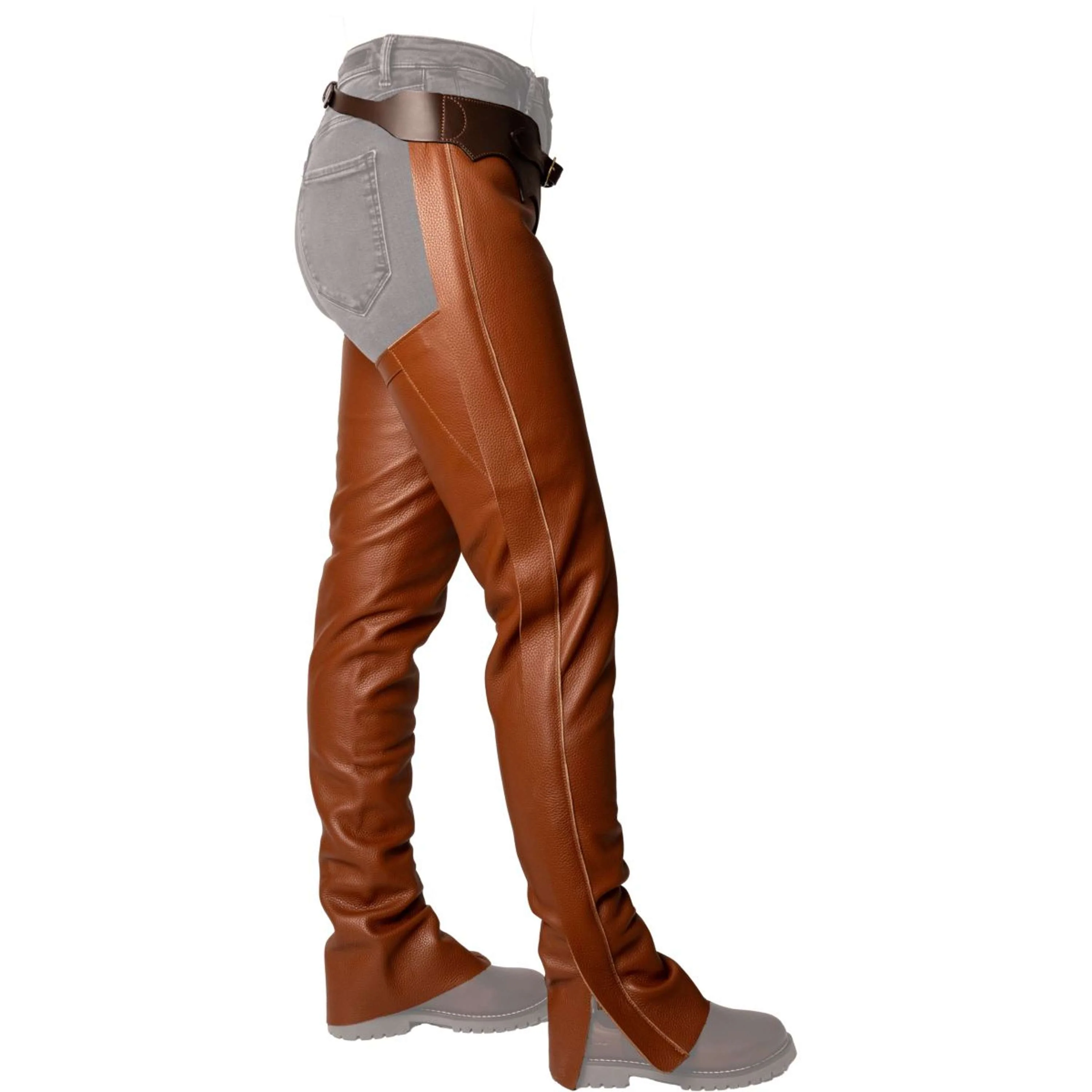 Dyon Lange Chaps aus Leder Standard Cognac - Image 4