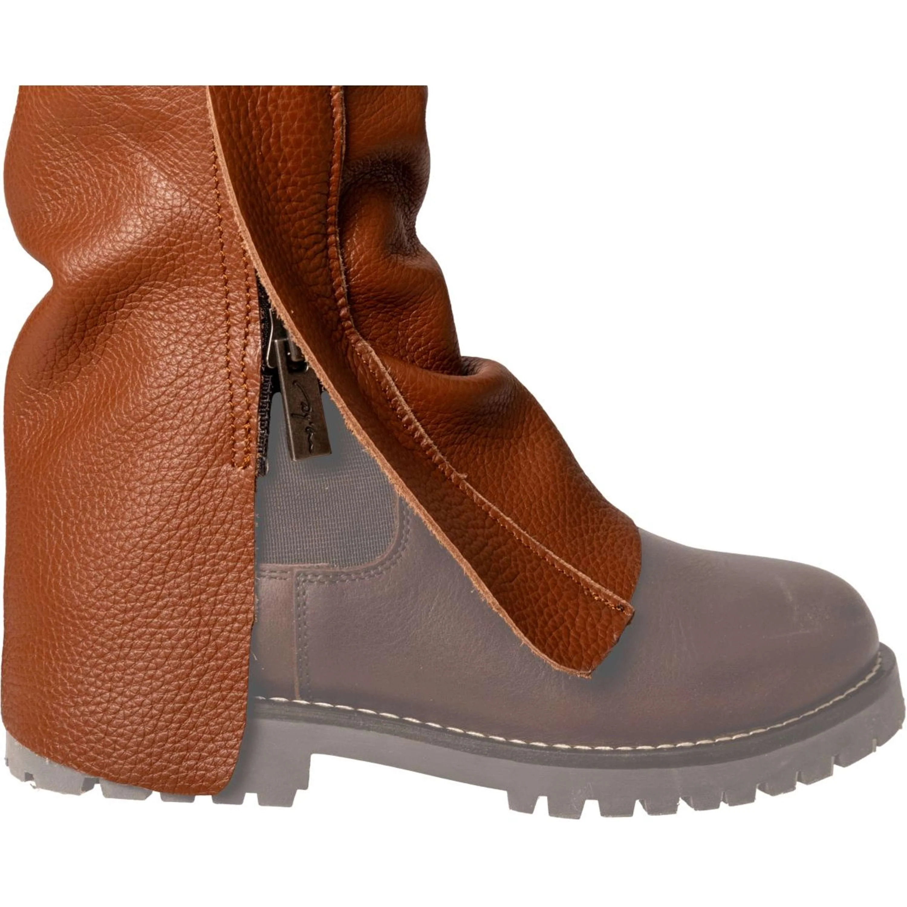 Dyon Lange Chaps aus Leder Standard Cognac - Image 5