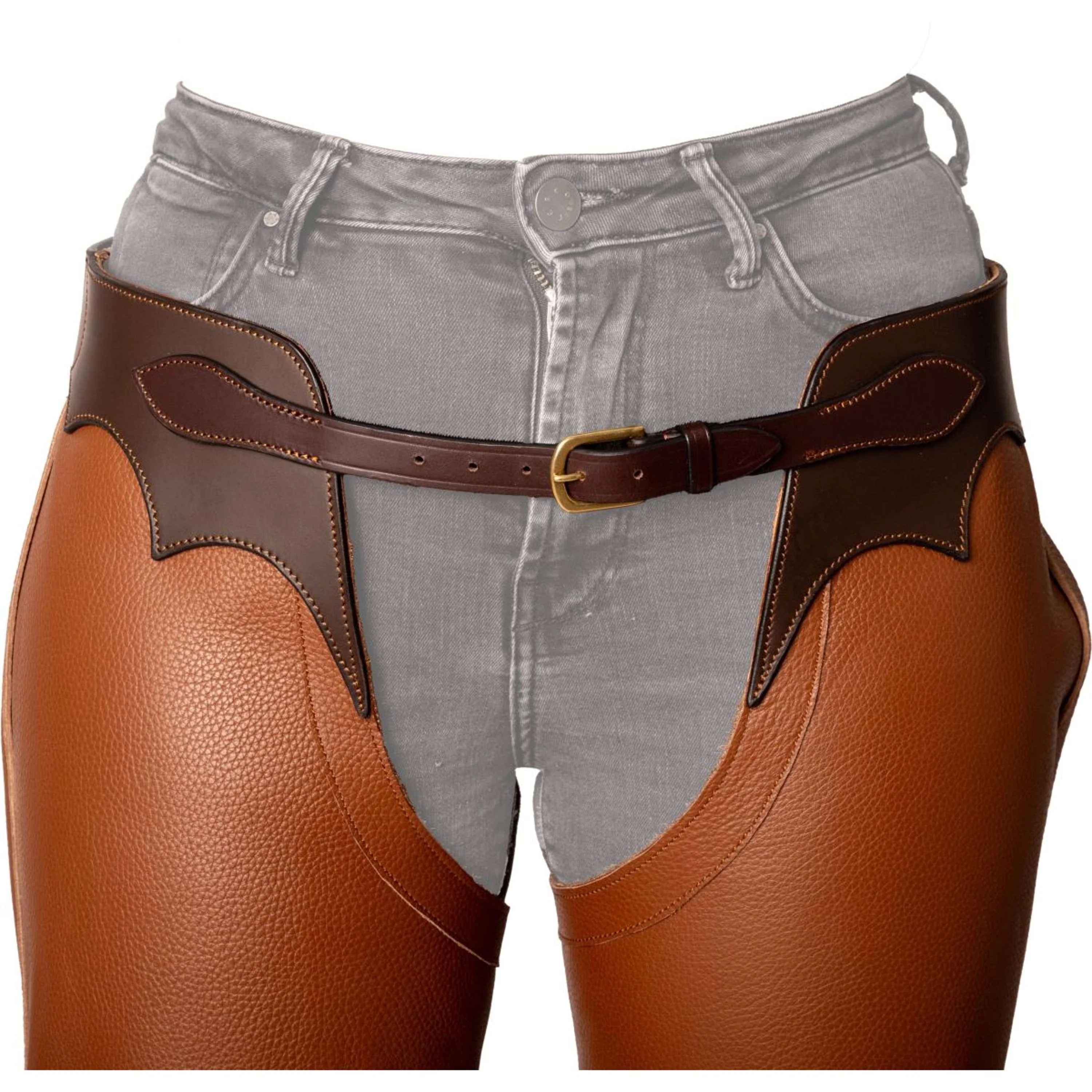 Dyon Lange Chaps aus Leder Standard Cognac - Image 6