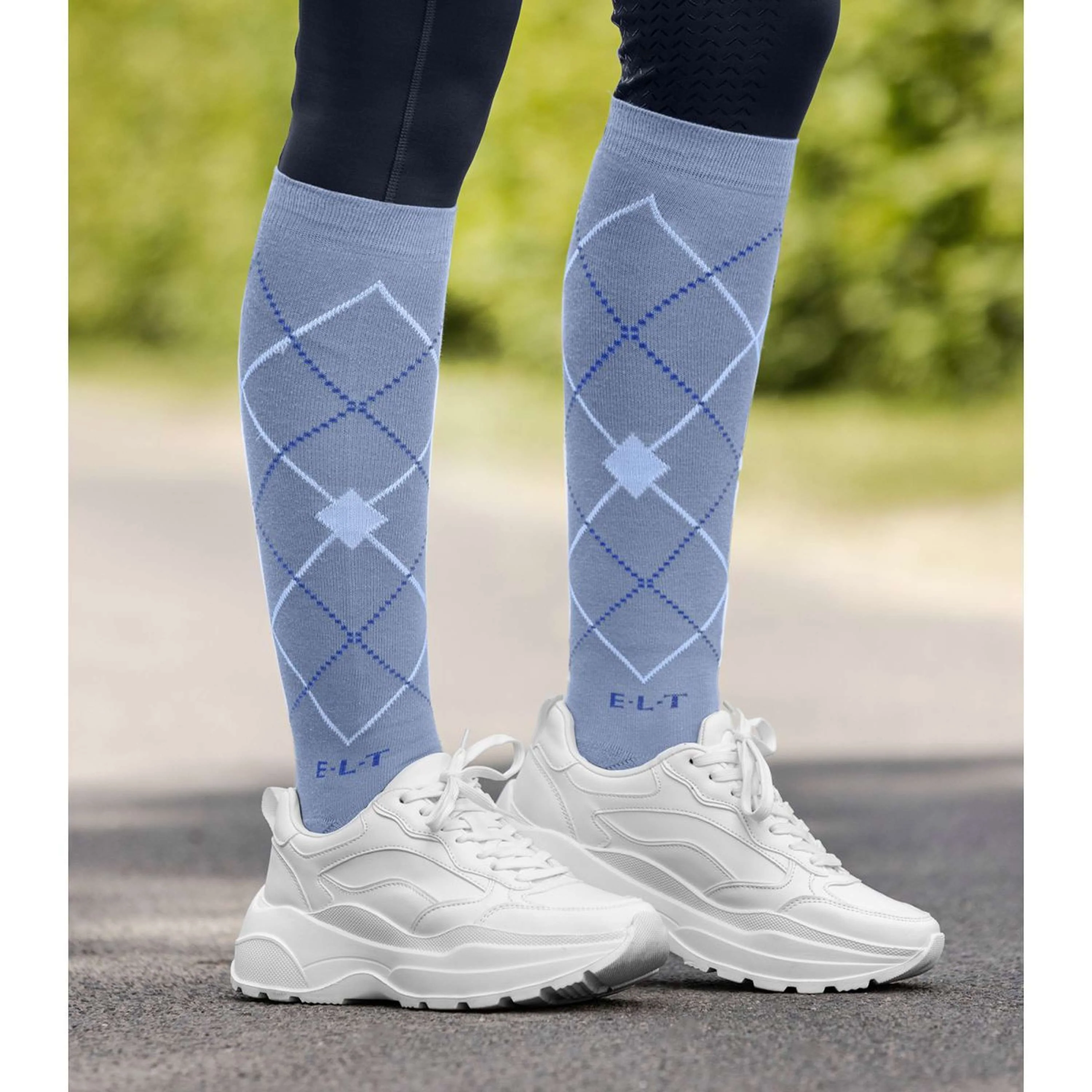 ELT Reitsocken Argyle Blue Grey - Image 2