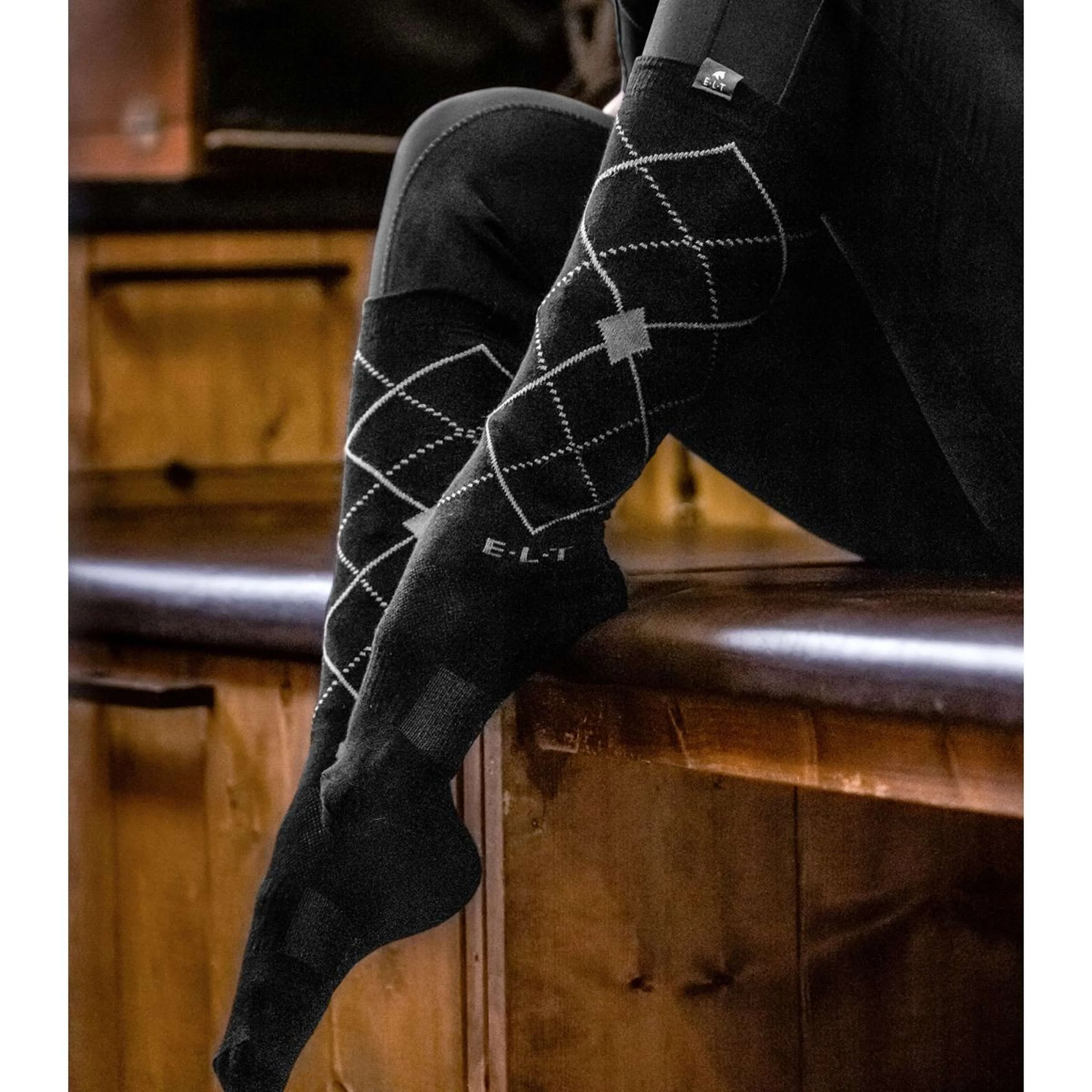 ELT Reitsocken Argyle Schwarz/Blau - Image 2