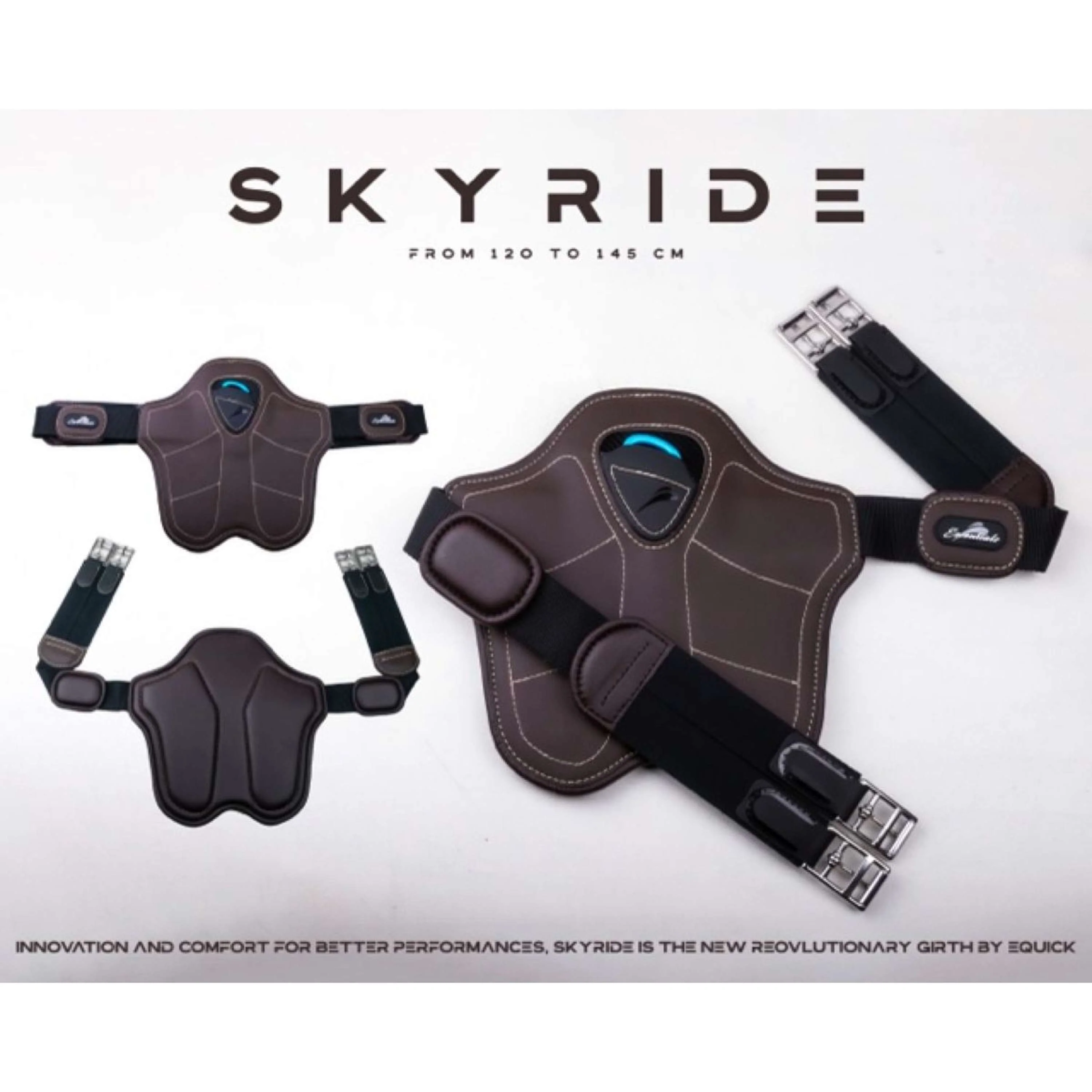 eQuick Spring Sattelgurt Skyride Braun - Image 3