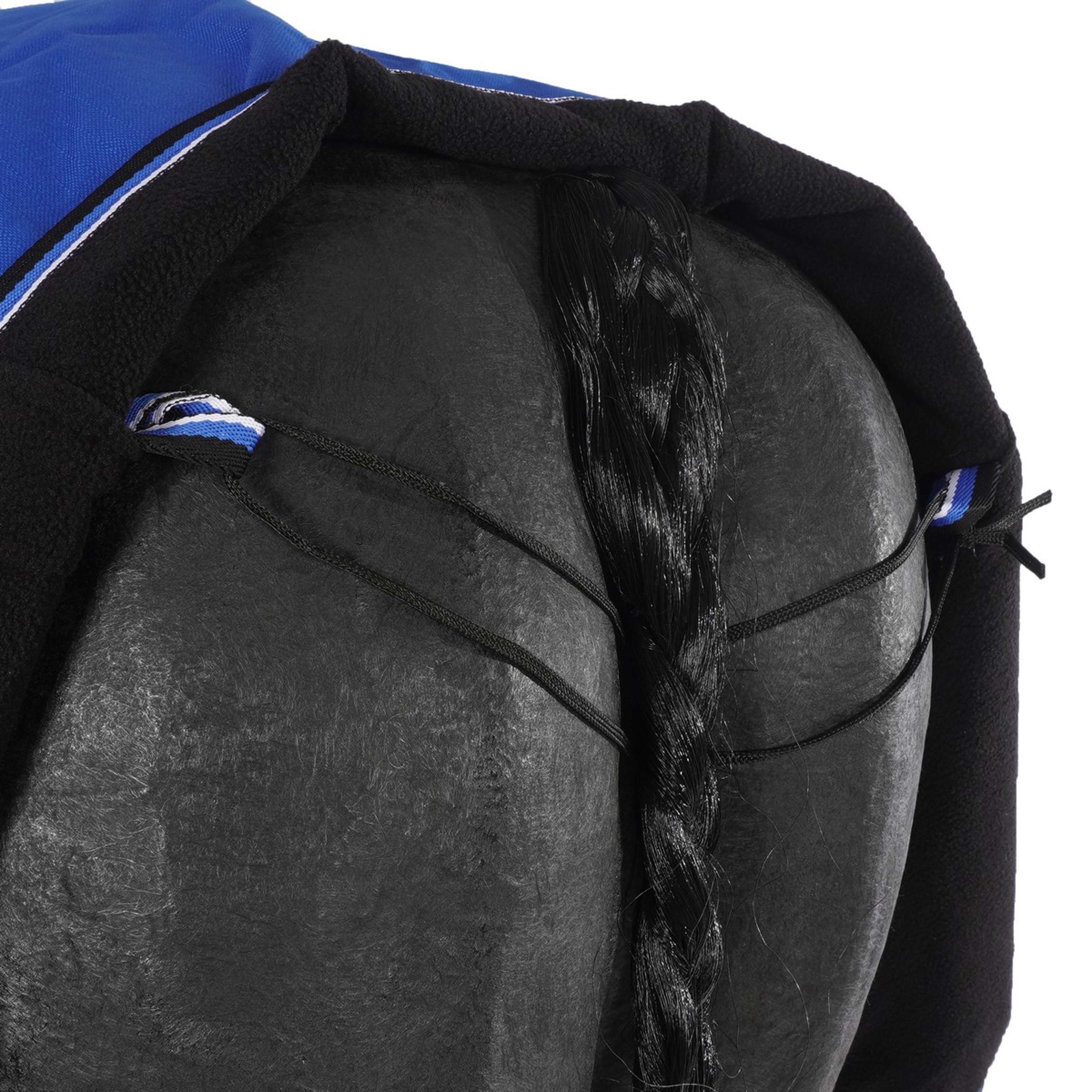 EQUITHÈME Ausreitdecke Tyrex 1200D Fleece Blau/Schwarz - Image 4