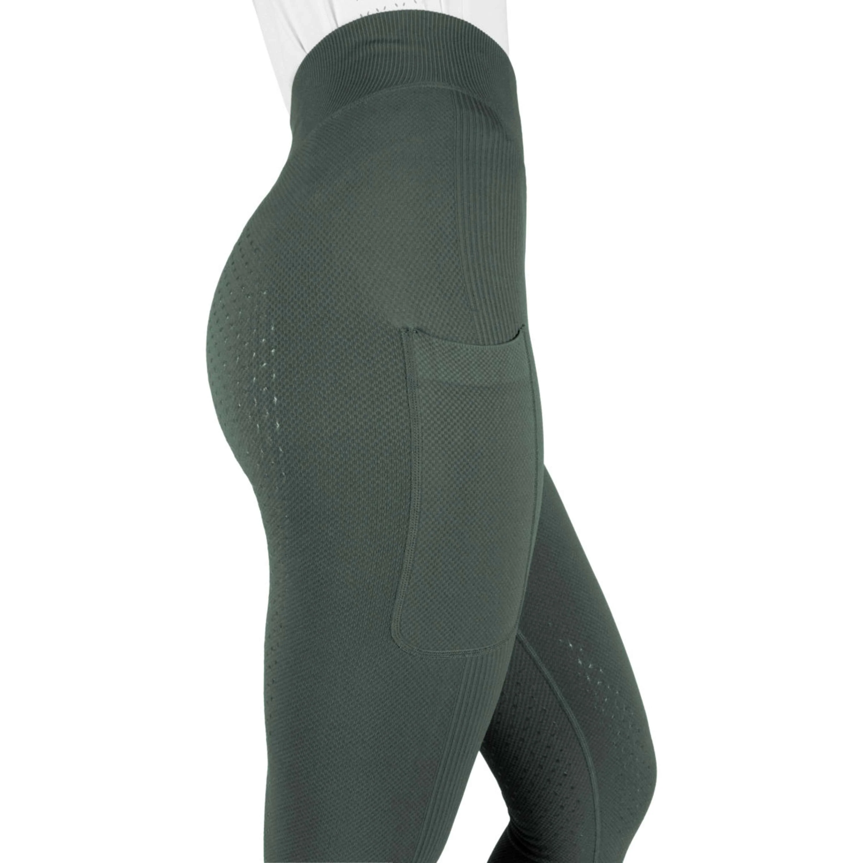 EQUITHÈME Reitleggings Acacia Full Grip Khaki - Image 3