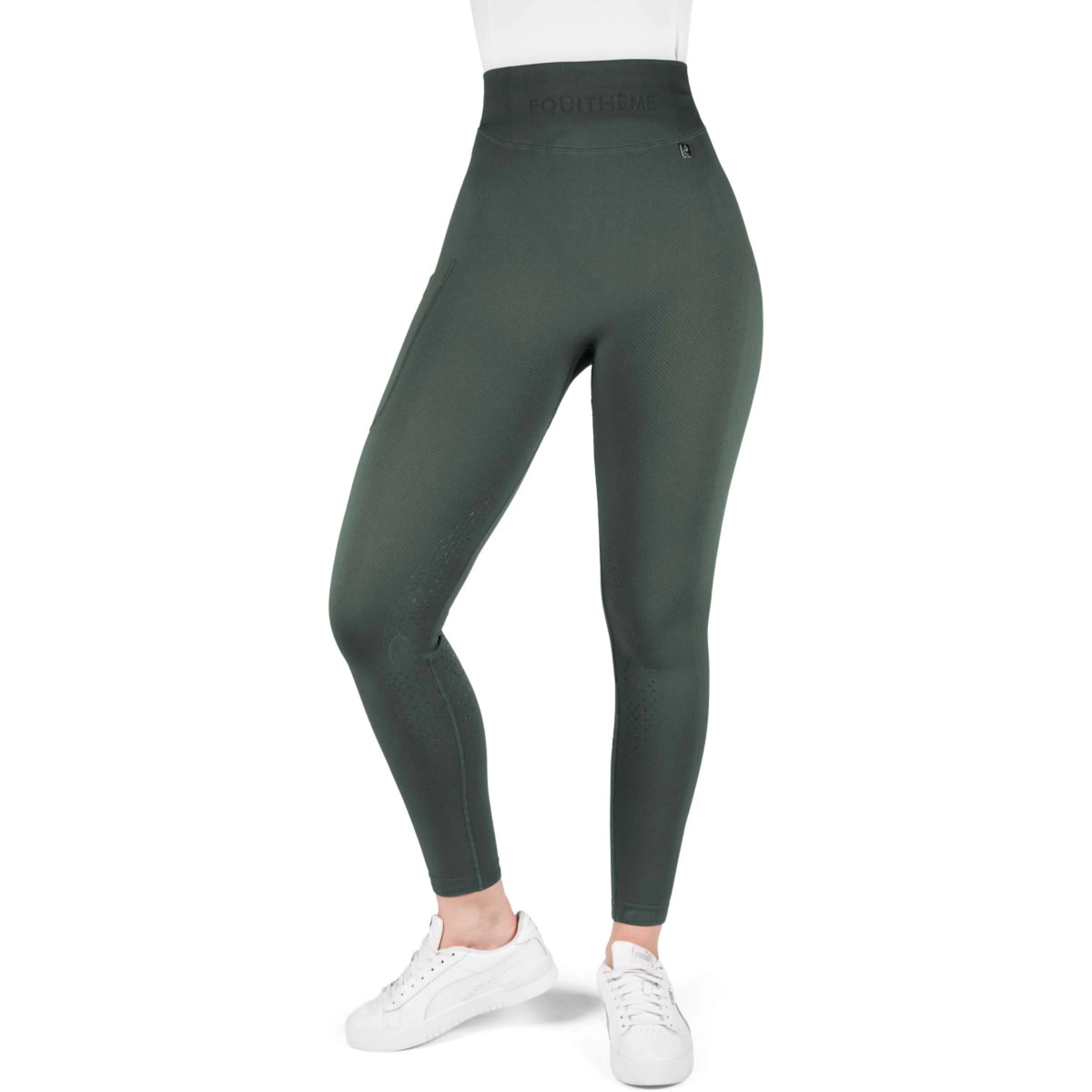 EQUITHÈME Reitleggings Acacia Full Grip Khaki - Image 7