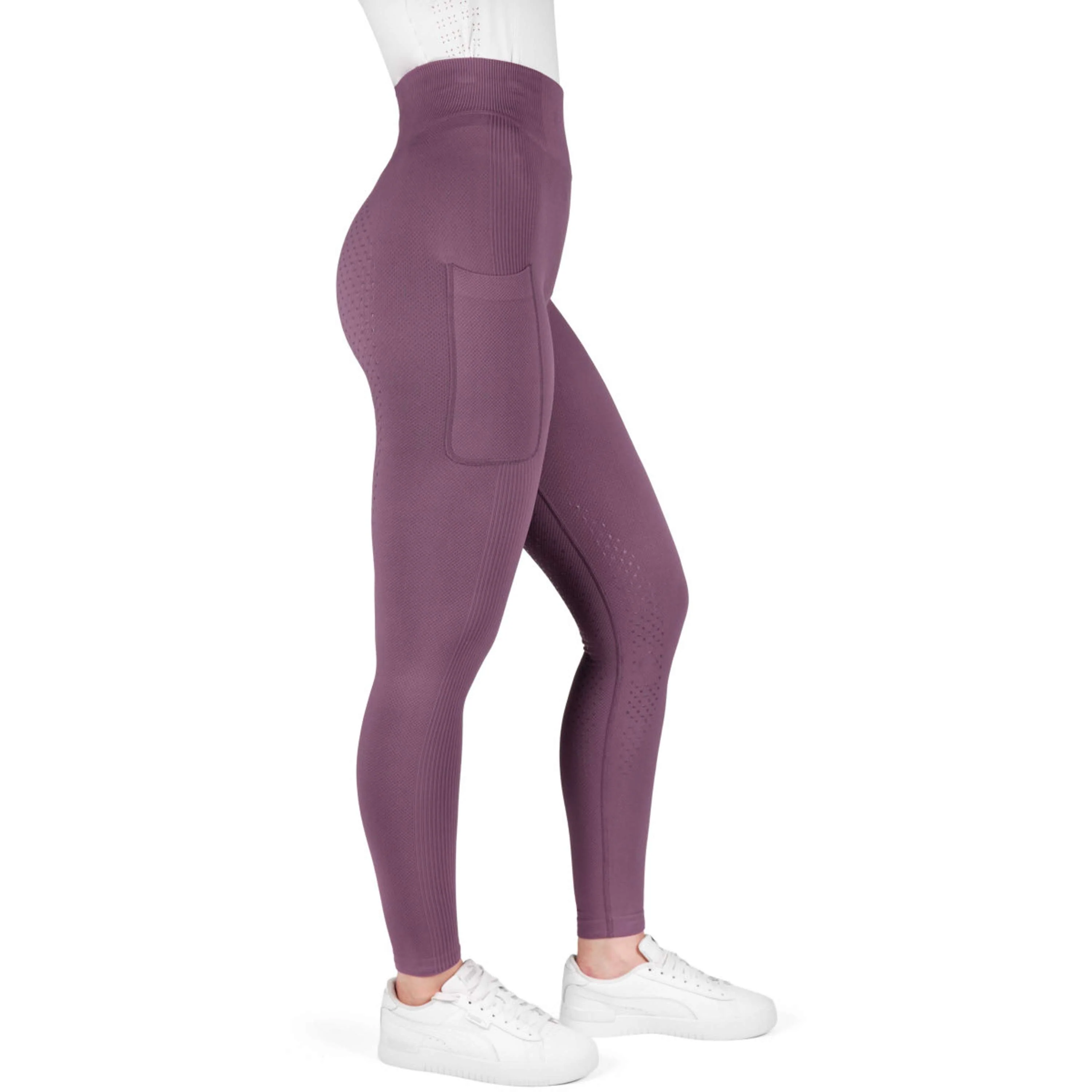 EQUITHÈME Reitleggings Acacia Full Grip Lila - Image 3