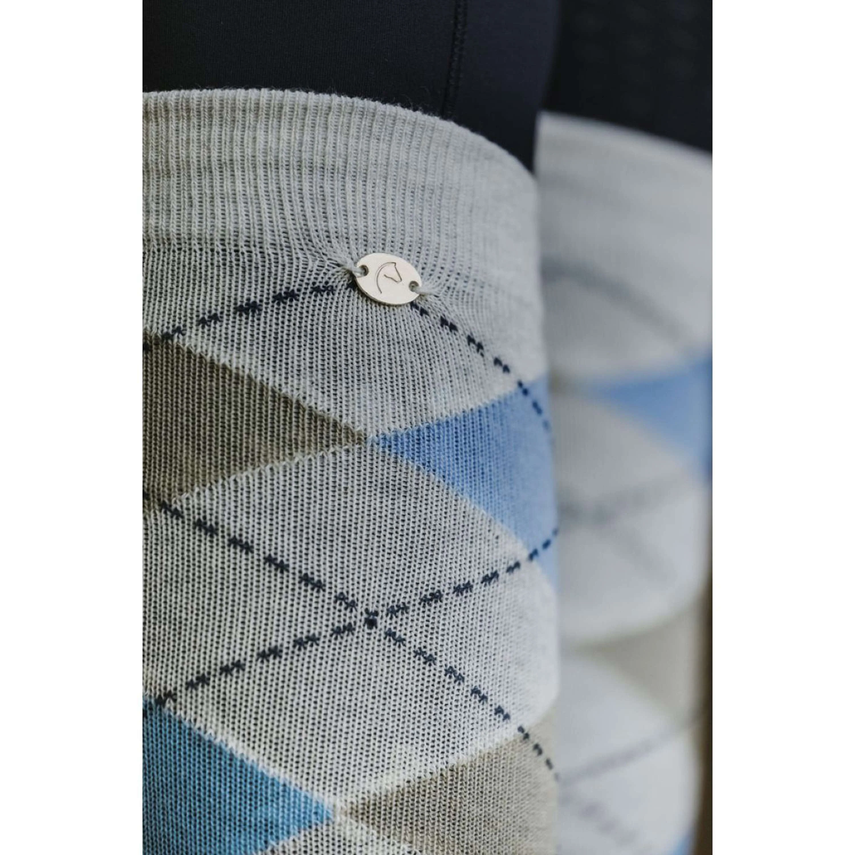 EQUITHÈME Socken Argyle Hellgrau/Himmelblau - Image 2