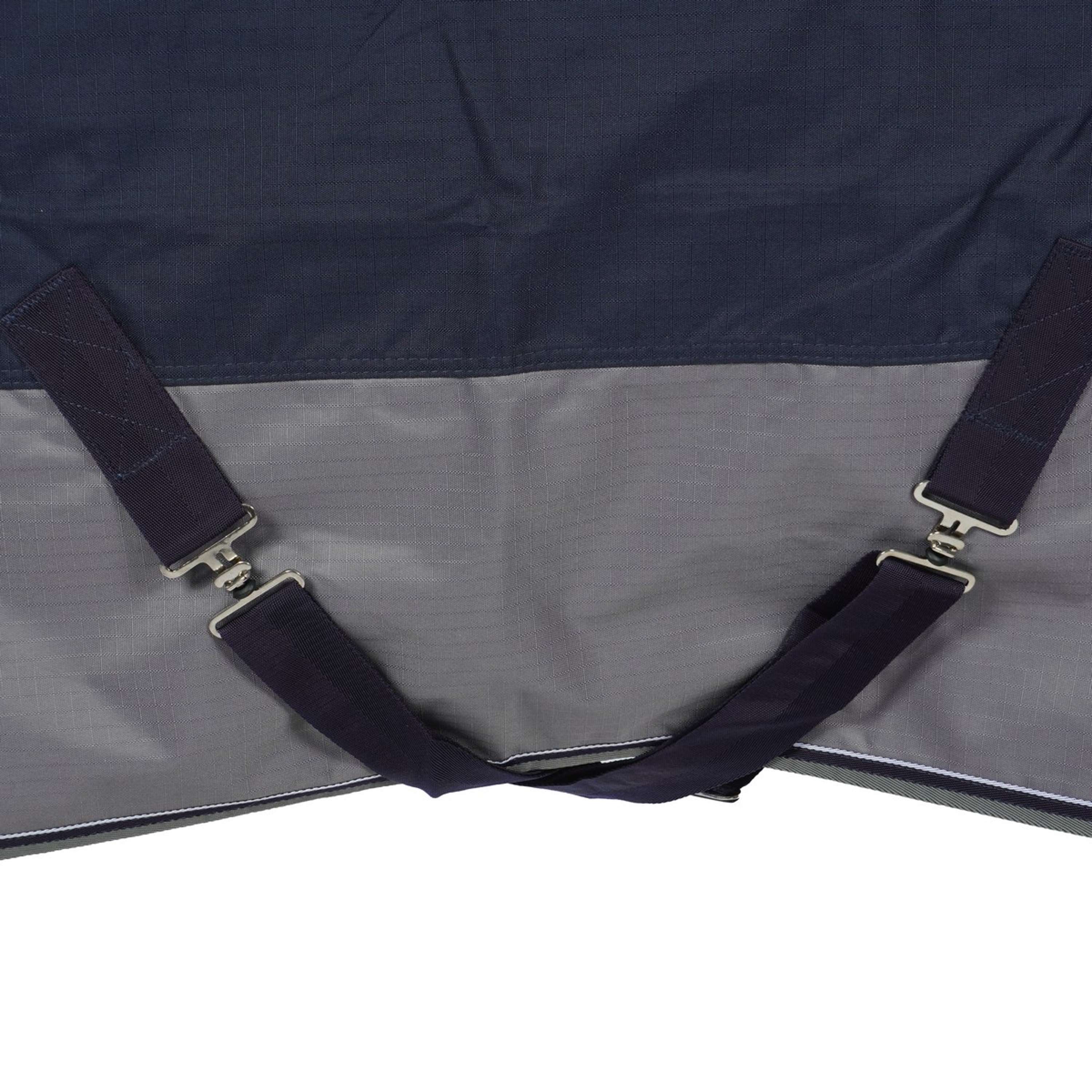 EQUITHÈME Turnout Rug Tyrex 600D 300g Navy/Grau Dots - Image 4
