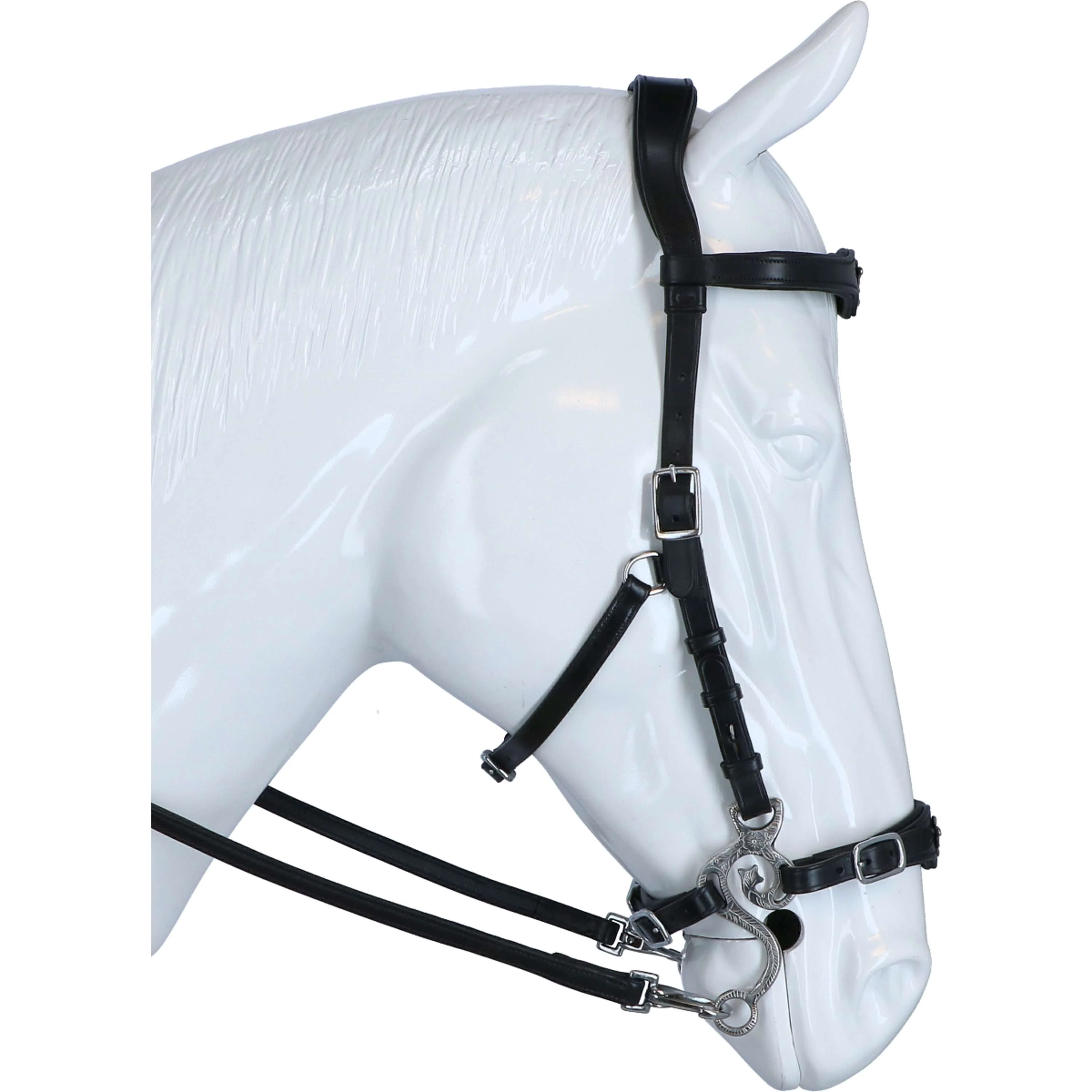 F.R.A. Hackamore Imperial Softleder Zügel Schwarz - Image 4