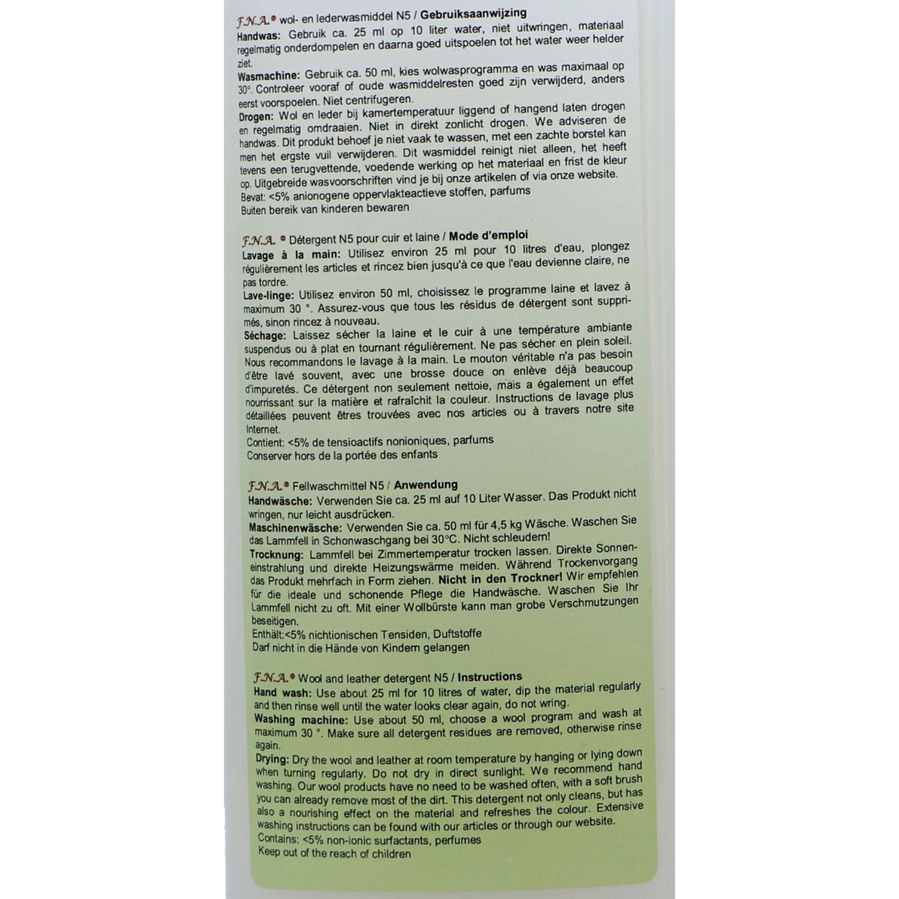 F.N.A. Leder- Wollwaschmittel N5 - Image 3