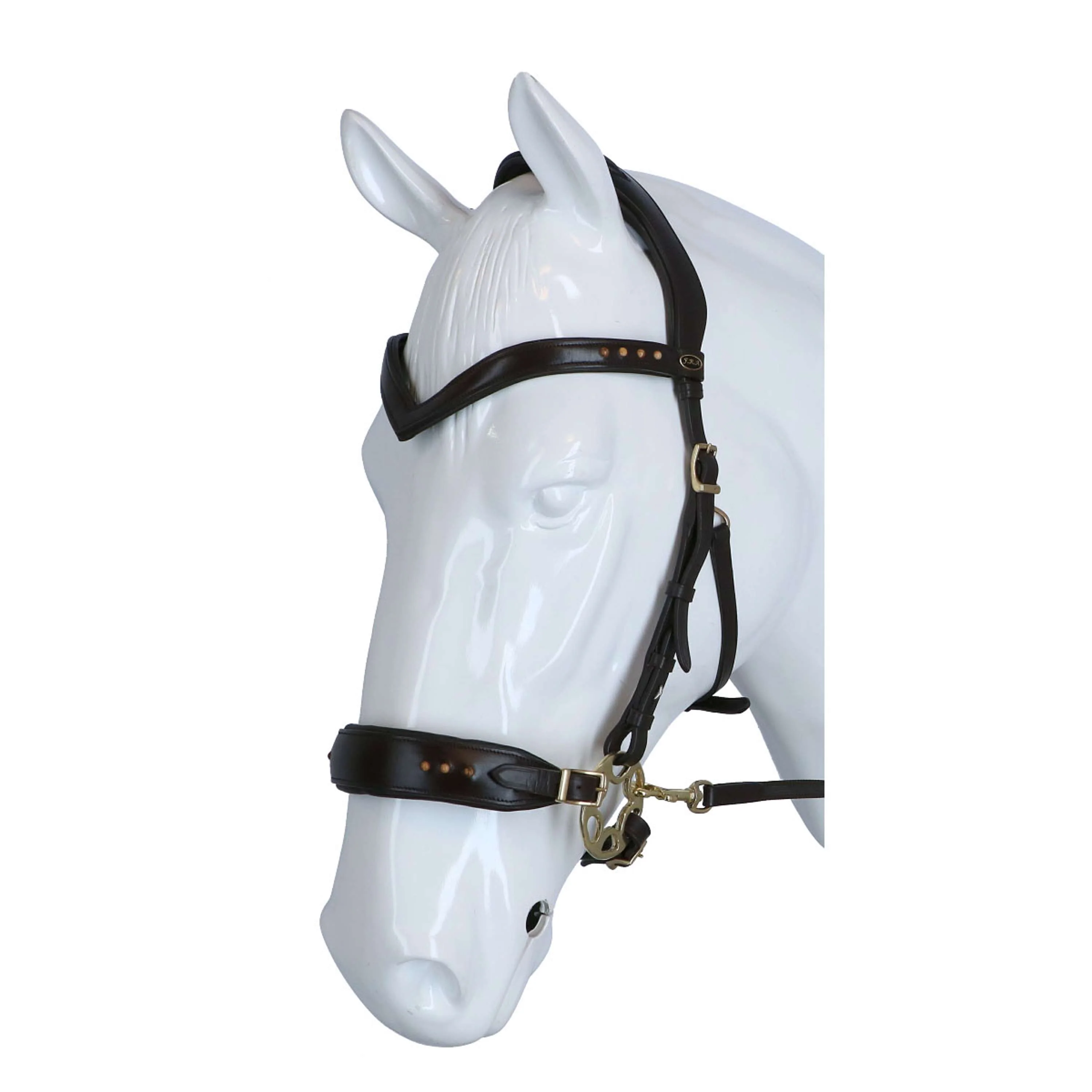 F.R.A. Trense Glory Hackamore Leder mit Perlen Braun - Image 2