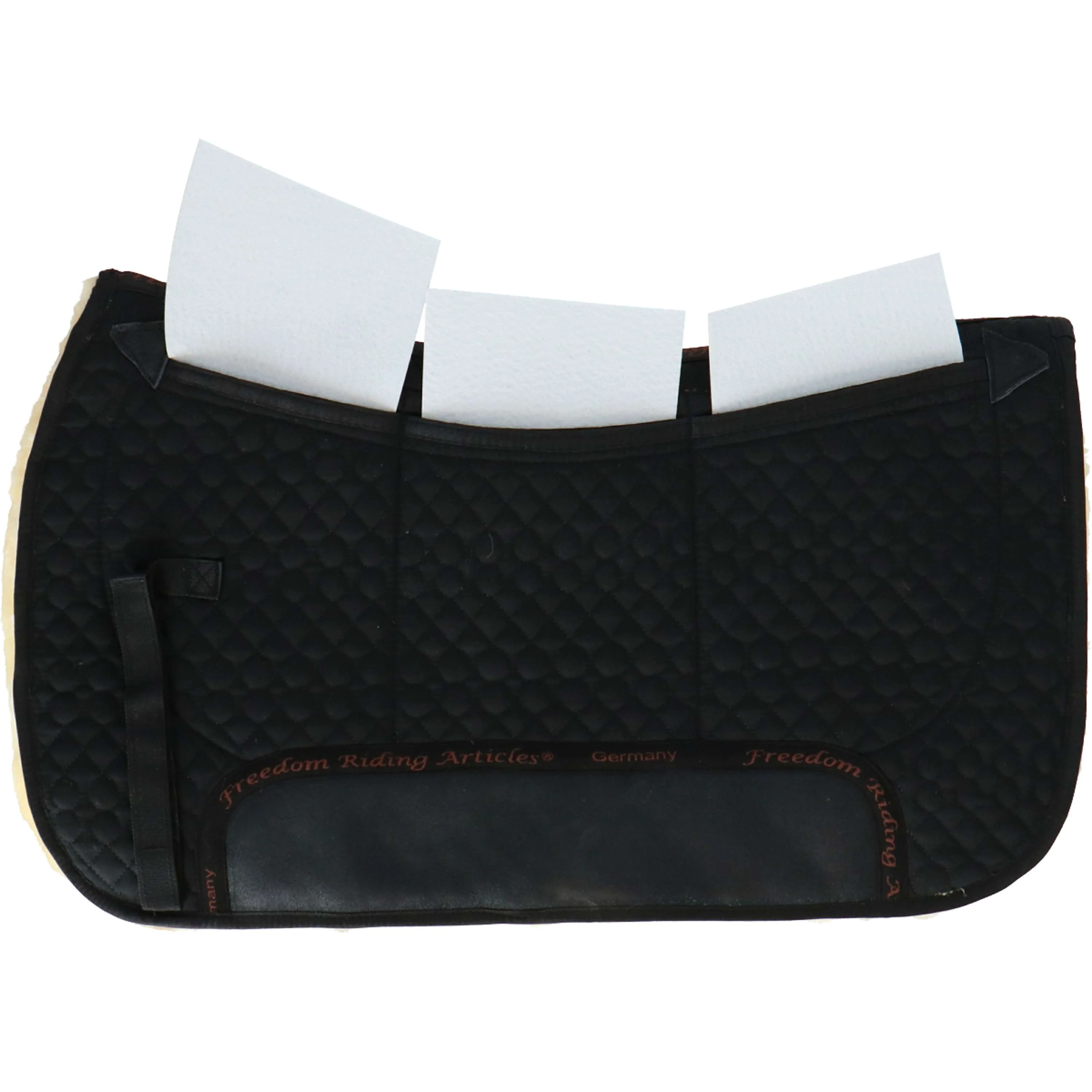 F.R.A. Westernpad De Luxe Extra Vollfell 3 Fächer mit Einlagen Schwarz/Naturell - Image 3