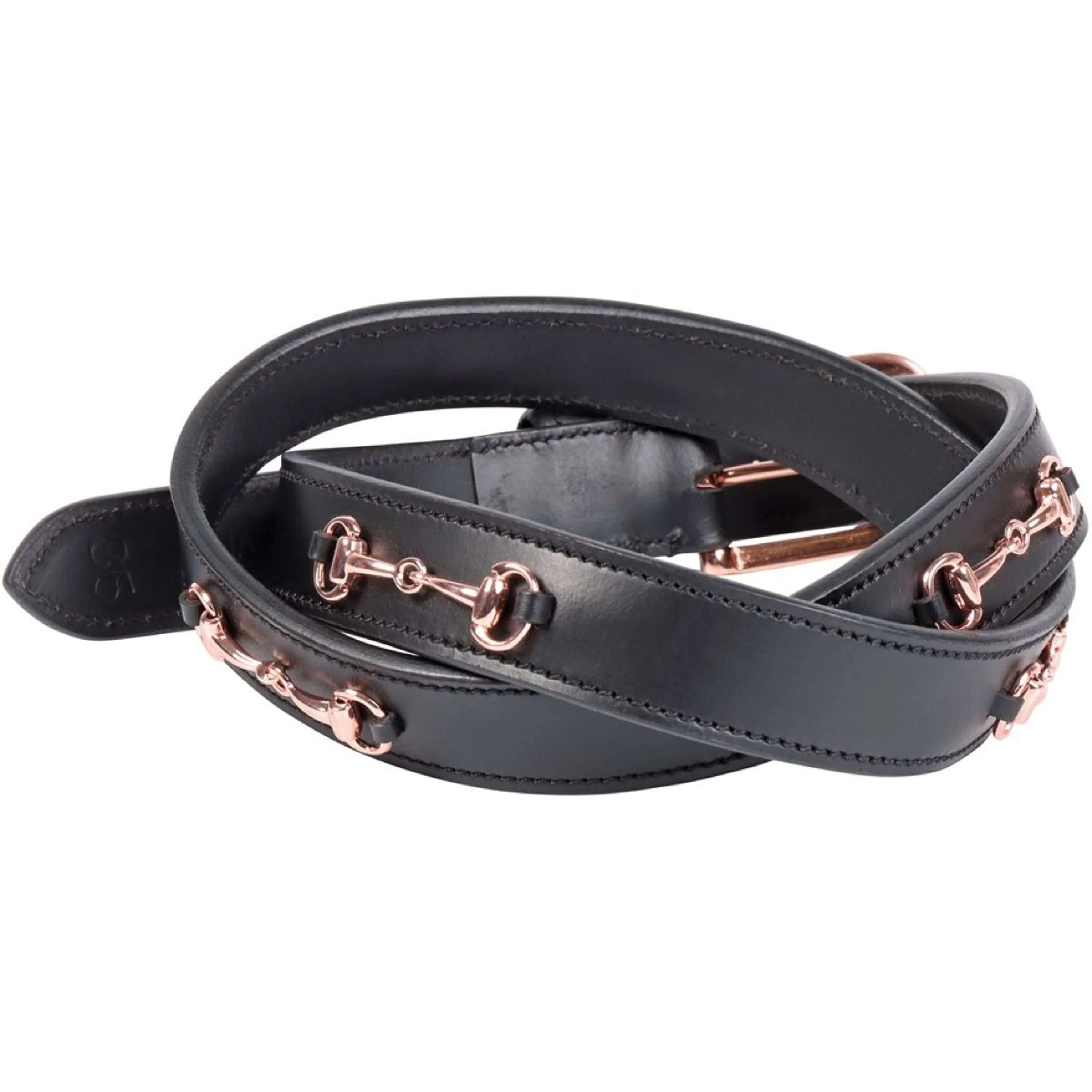 Harry's Horse Gürtel Gebiss Leder 2 Schwarz/Rosegold - Image 2