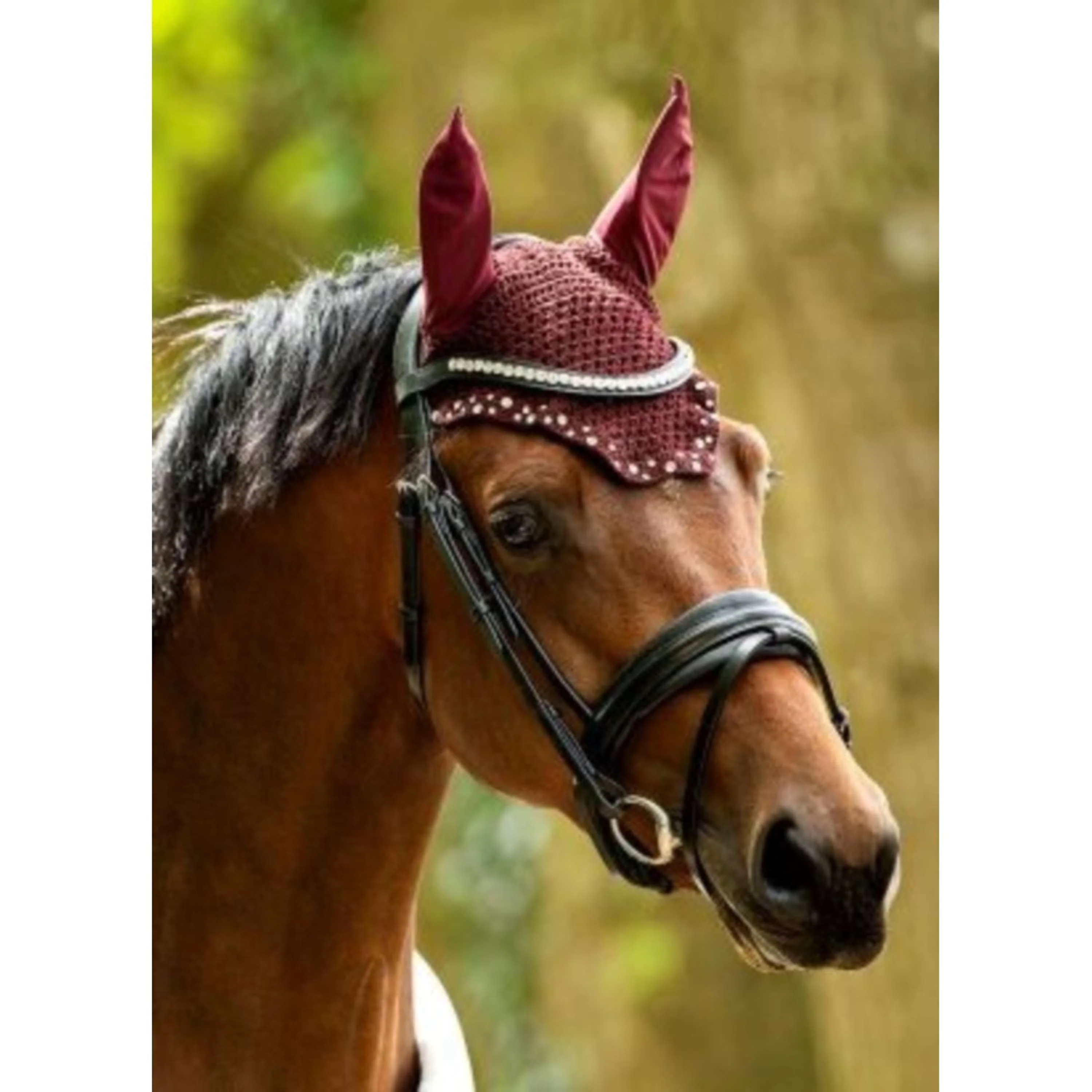 HB Fliegenhaube mit Trydac Swarovski Steinen Burgunderrot - Image 4