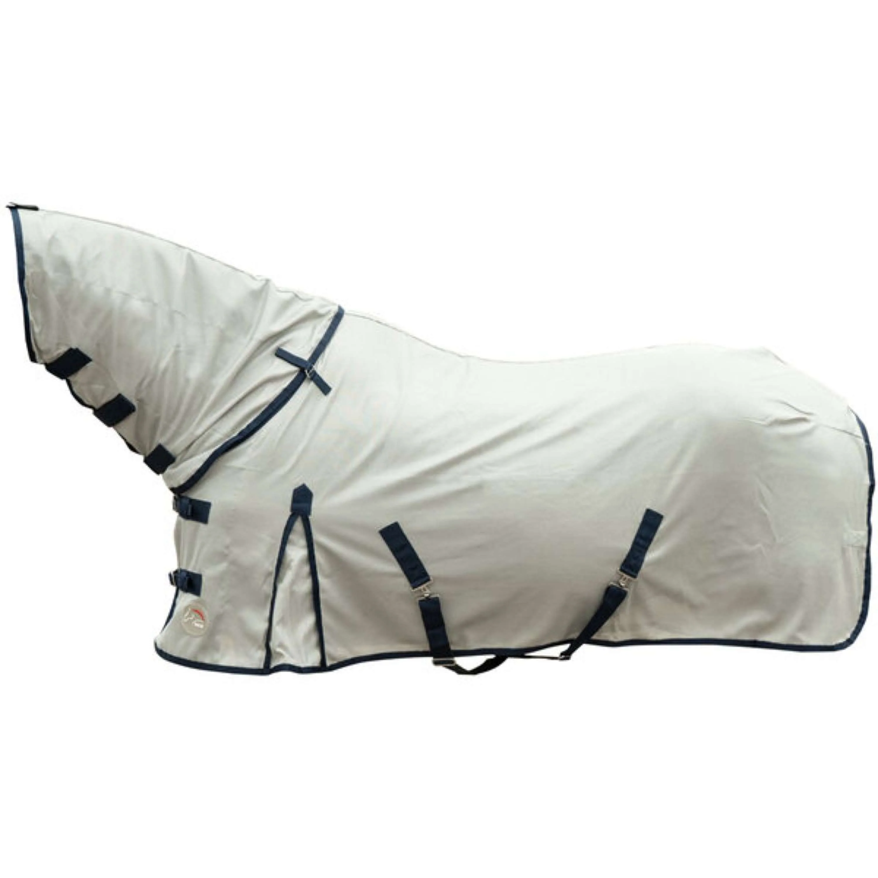 HKM Fliegendecke Rain II Abnehmbarer Hals Grau